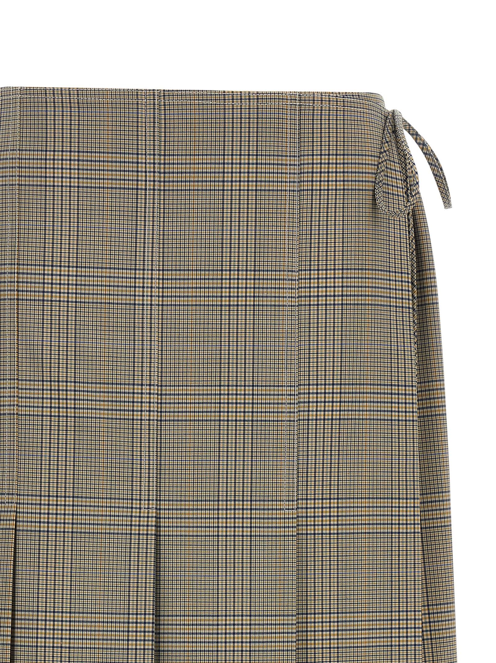 Marni Pleated Wrap Skirt In Brown