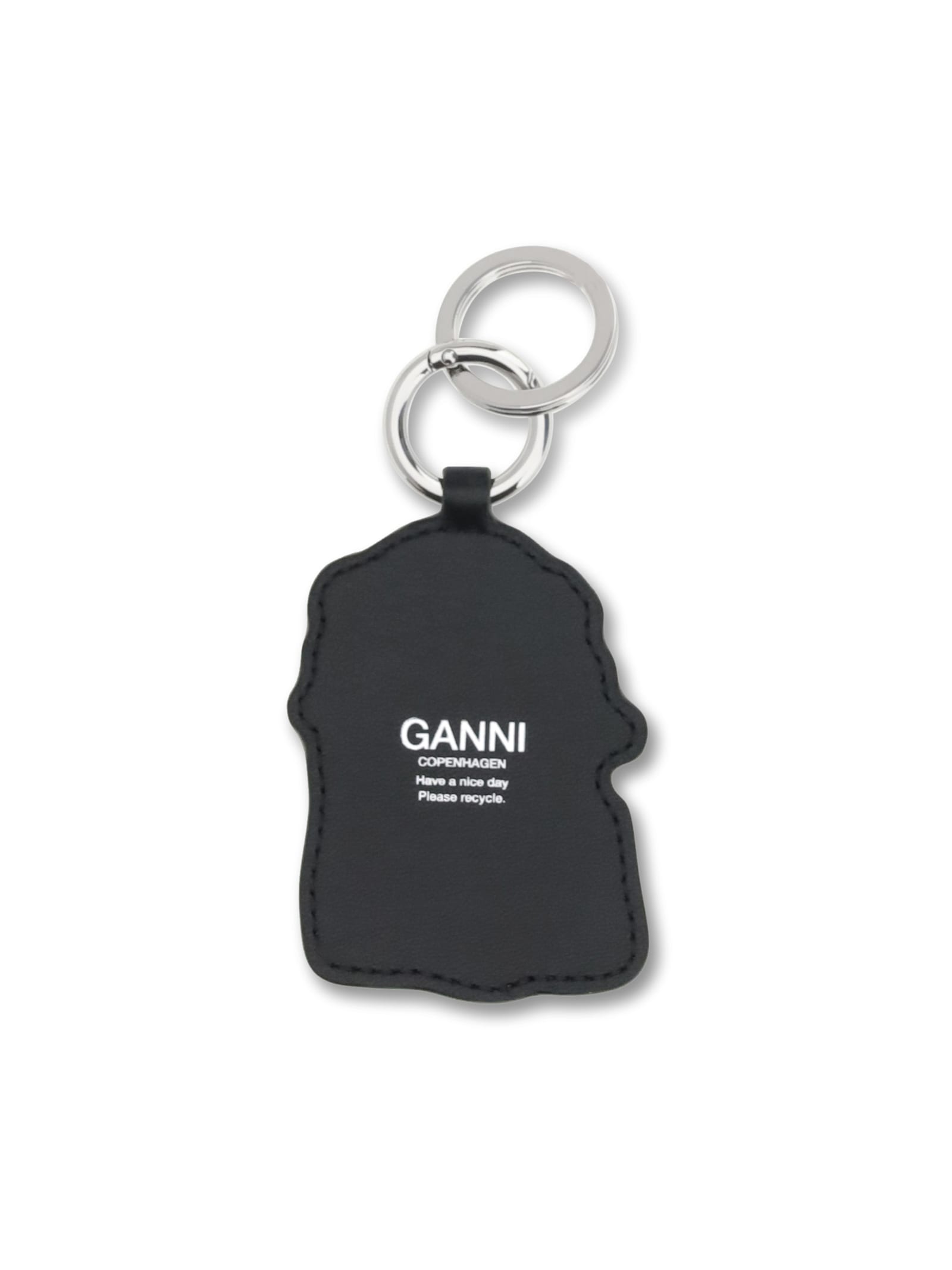Ganni Women Poodle Key Ring In Gray