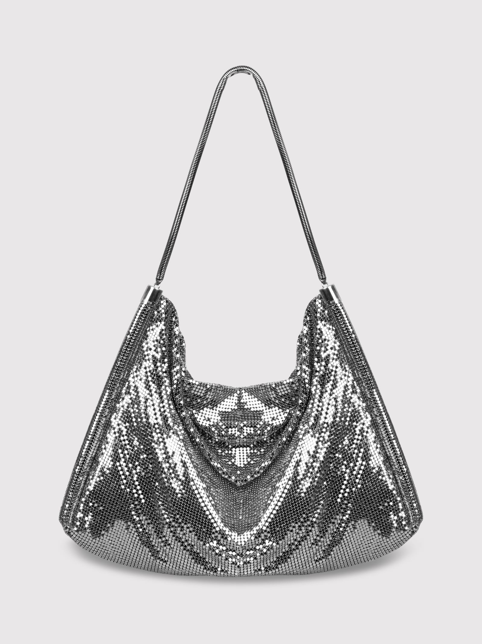 Shop Rabanne Pixel Metallic Shoulder Bag