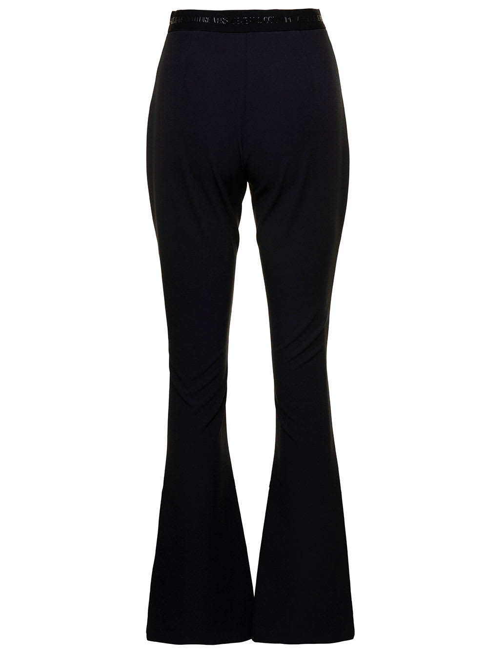 Versace Jeans Couture Black Flared Leggings In Black