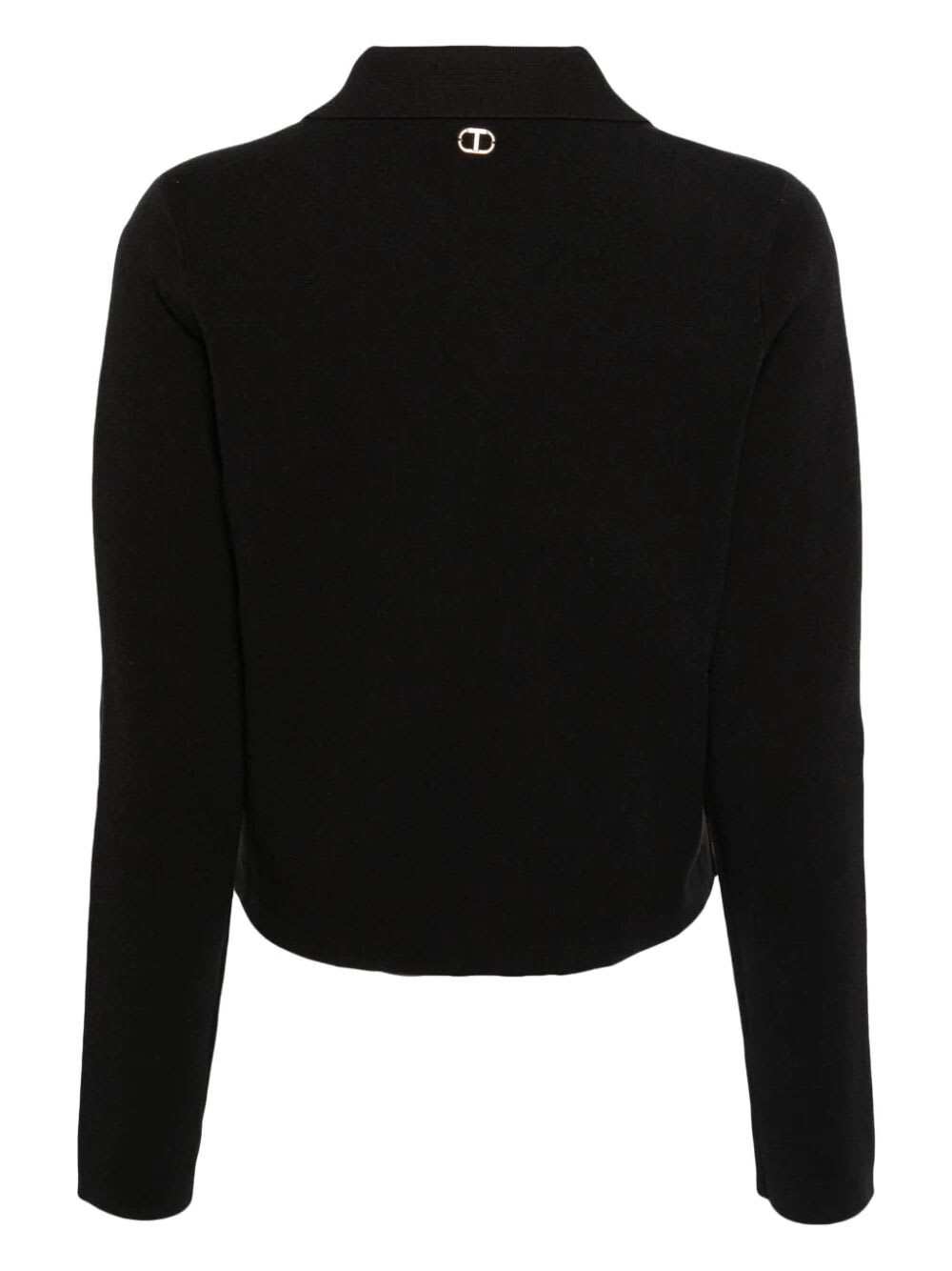 Shop Twinset Polo Neck Jacket In Black