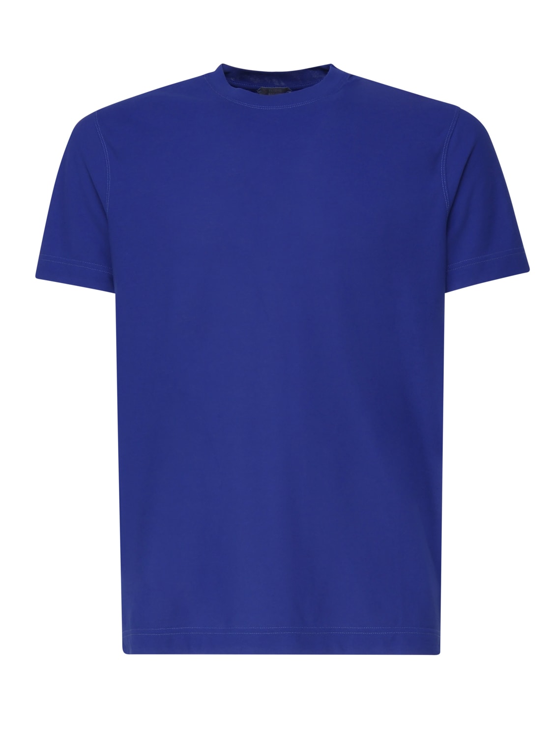 Shop Zanone Cotton T-shirt In Electric Blue