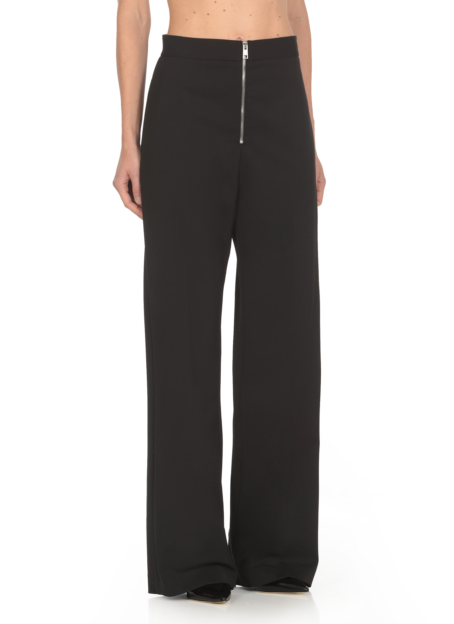 Shop Msgm Wool Blend Pants In Black