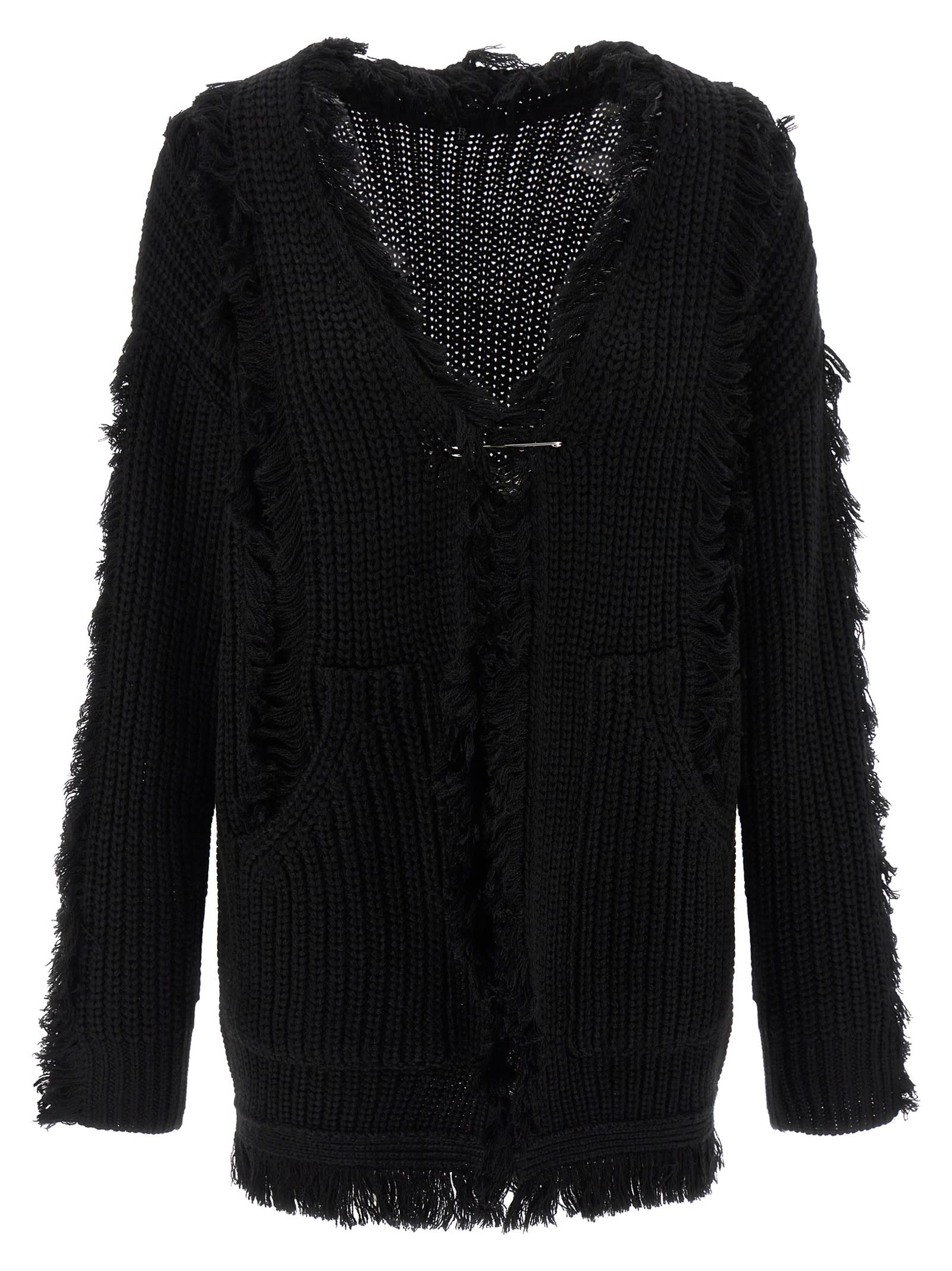 R13 Black Grunge Sweater In Black