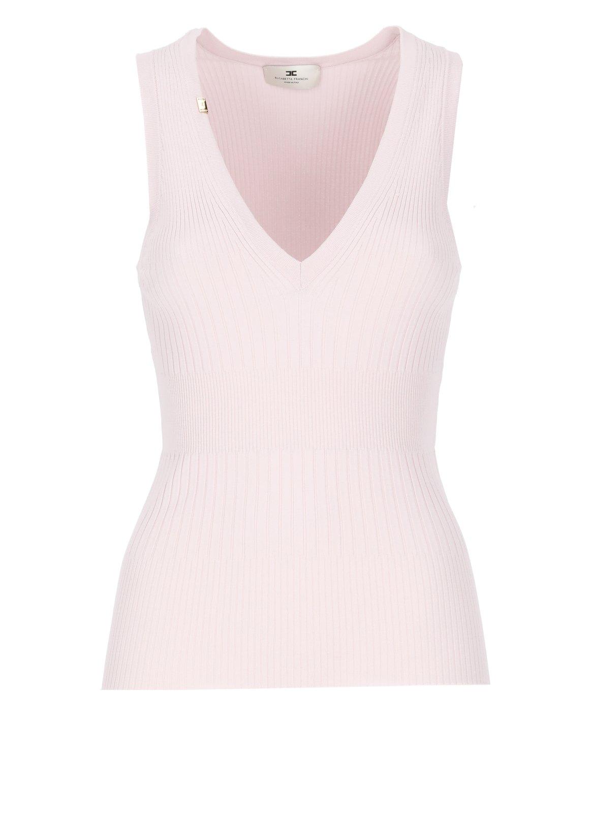 V-neck Rib Knit Top