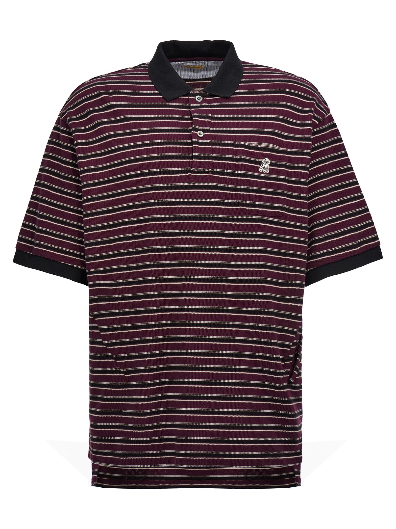 UNDERCOVER PATCH STRIPED POLO SHIRT