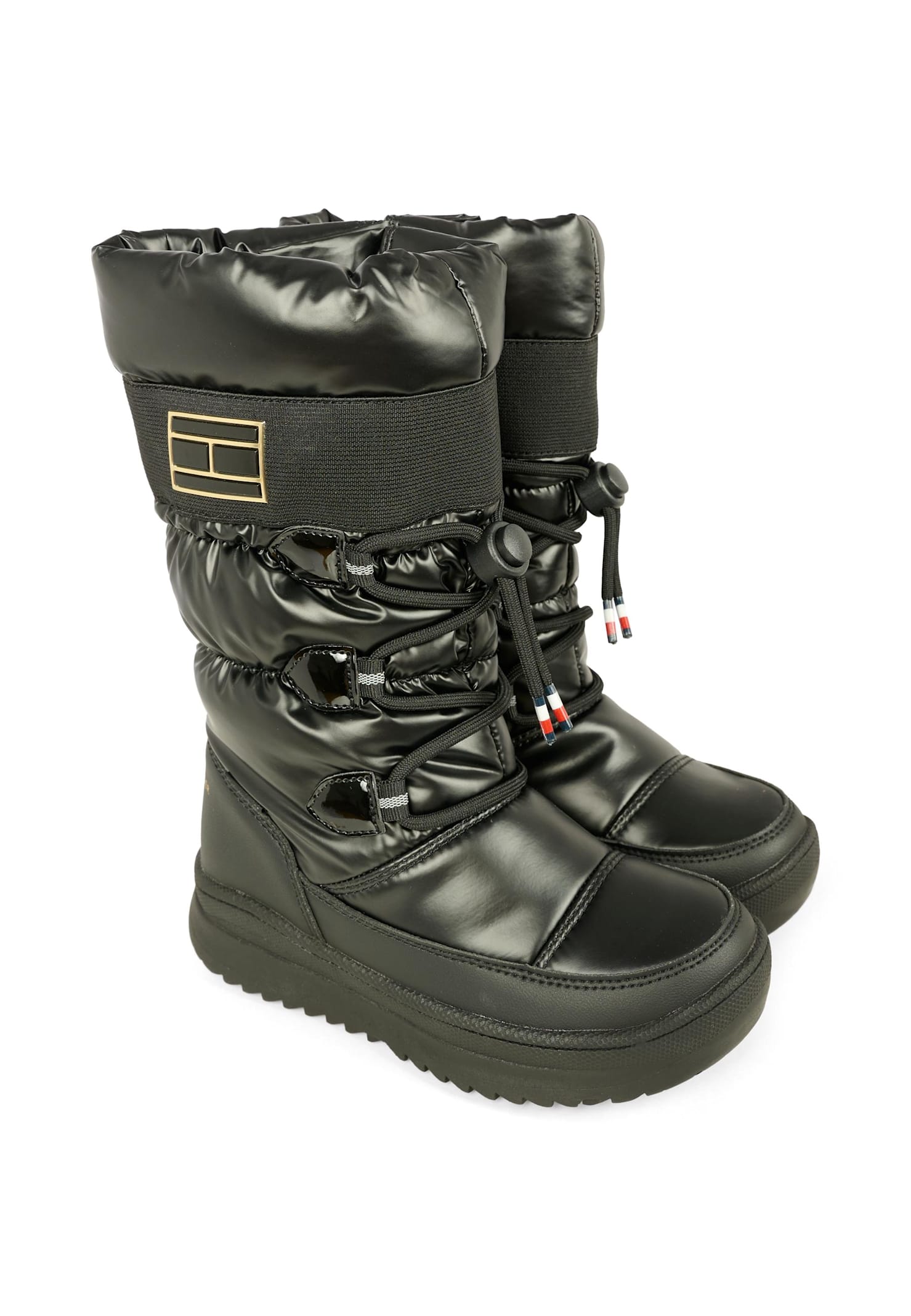 Tommy Hilfiger Black Boots For Girl With Flag In Multi