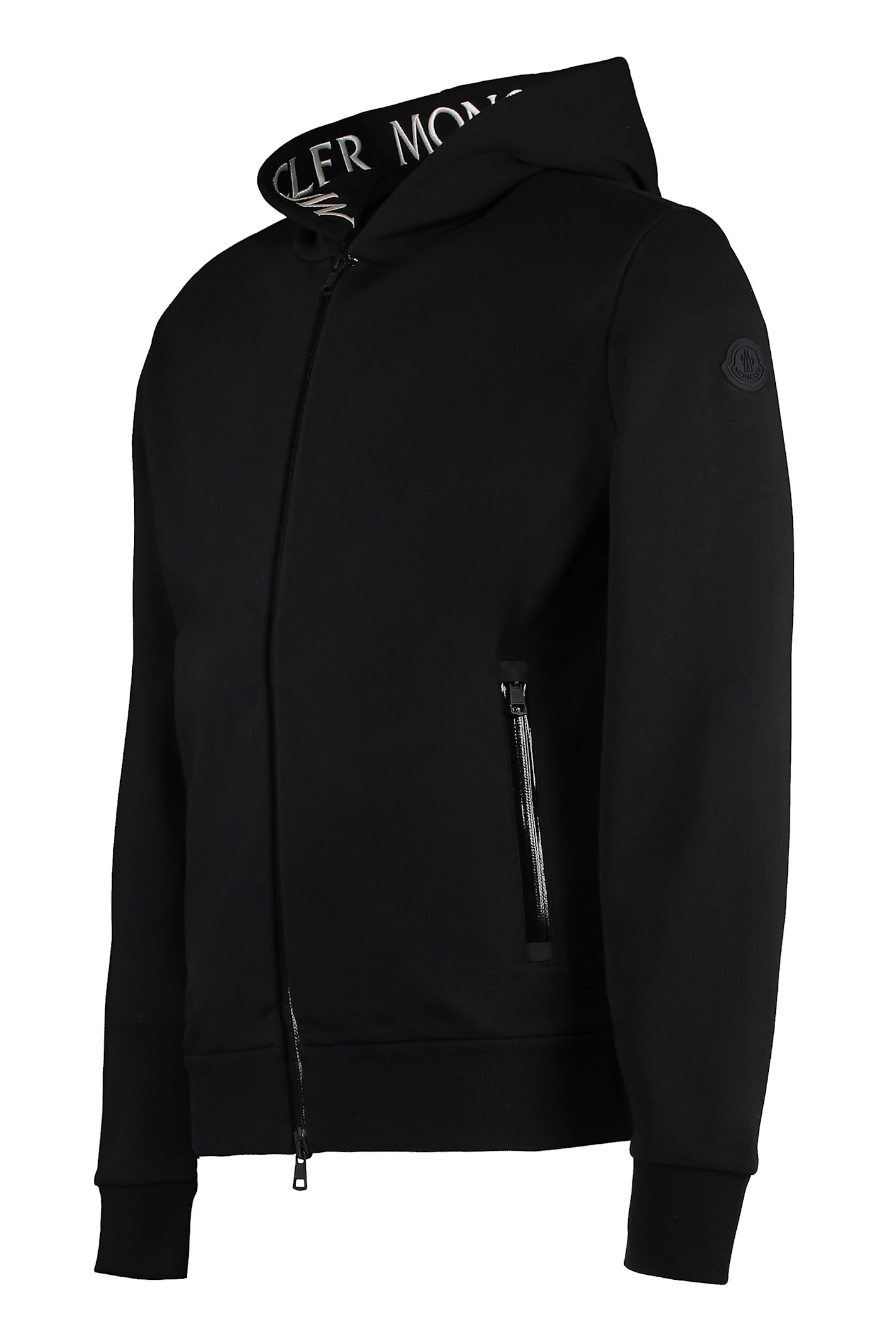 Shop Moncler Full Zip Hoodie In Black