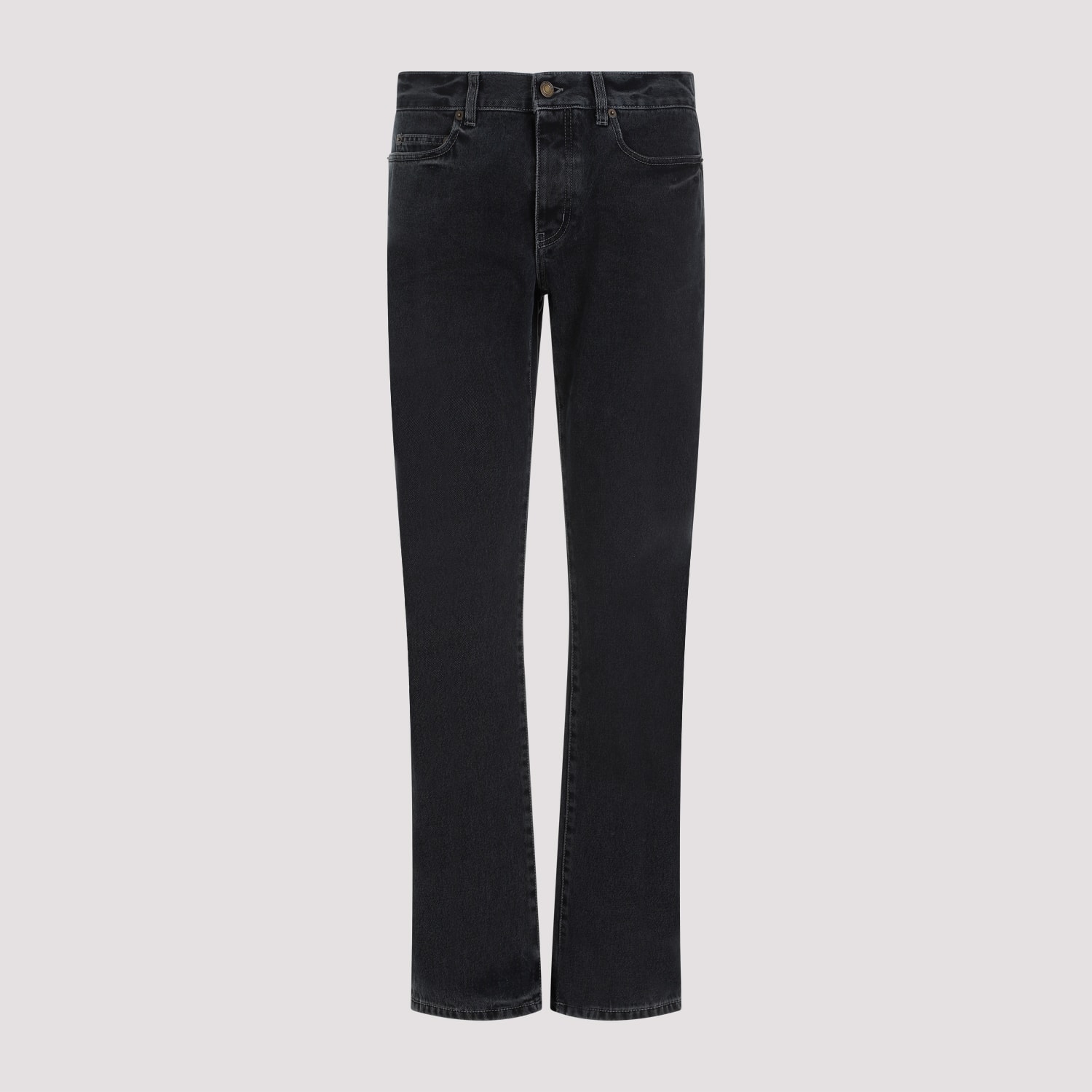 Shop Saint Laurent Slim Fit O-beryl Jeans In Dark Blue Black