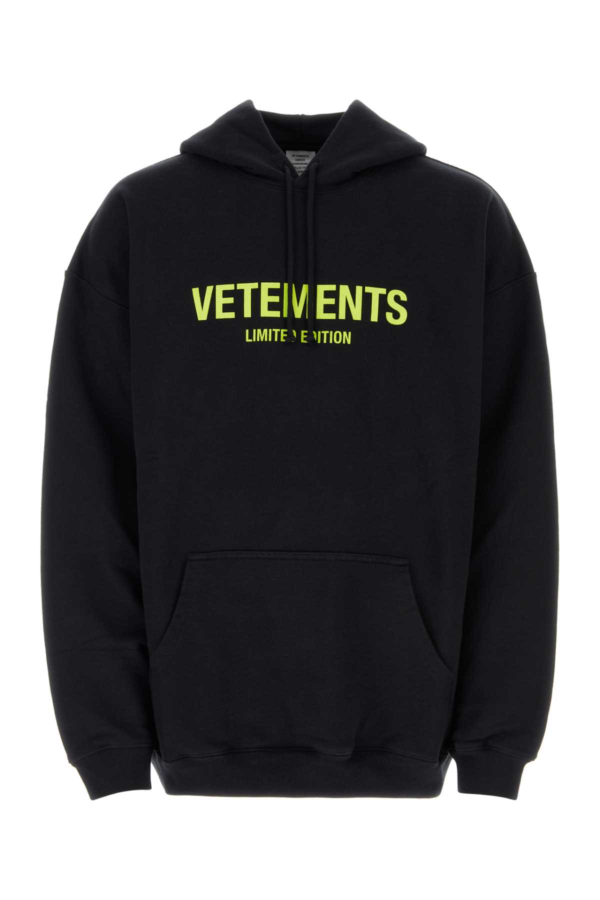 Shop Vetements Black Cotton Blend Sweatshirt In Blackyellow