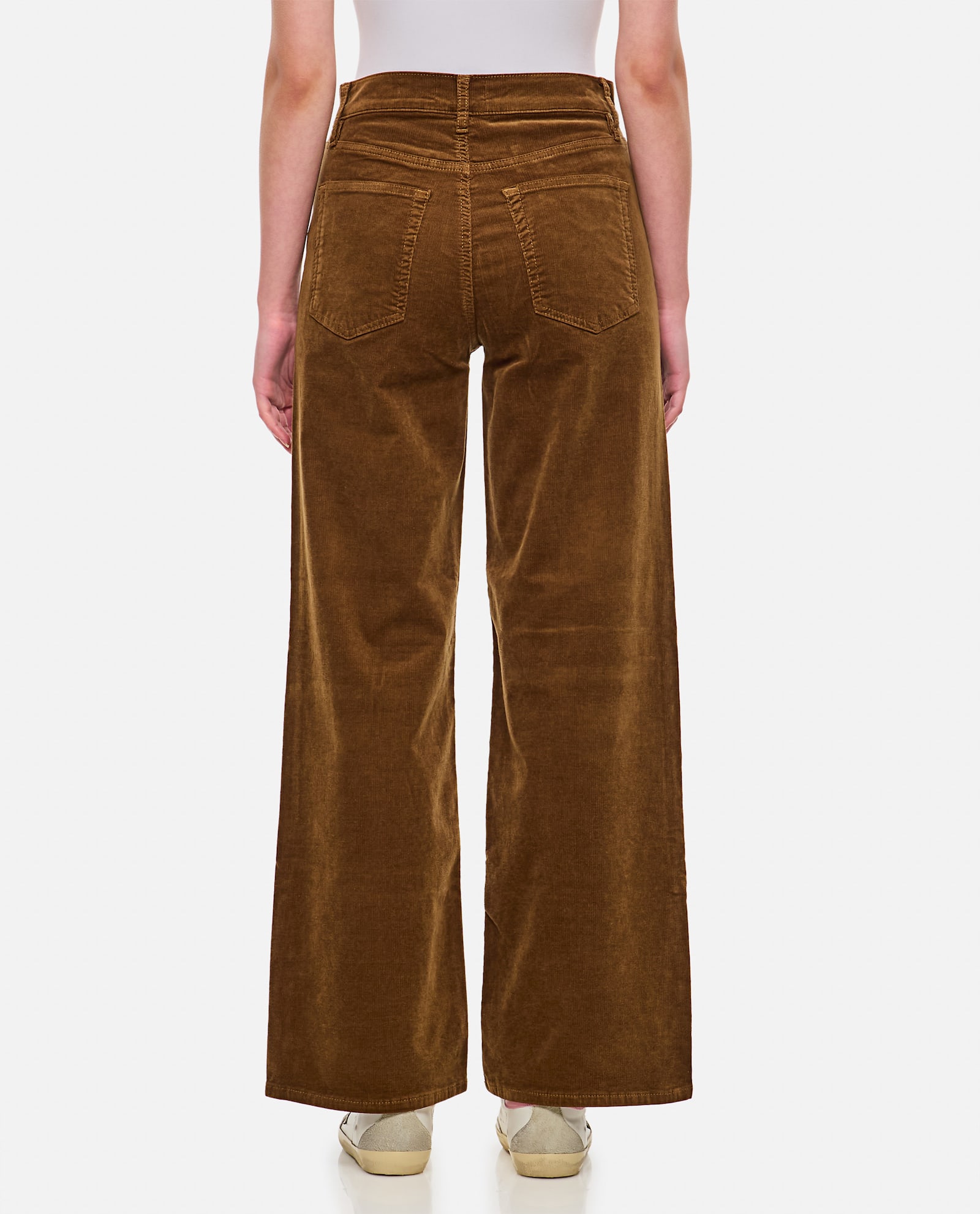 Shop Frame Le Slim Palazzo Denim Pants In Brown