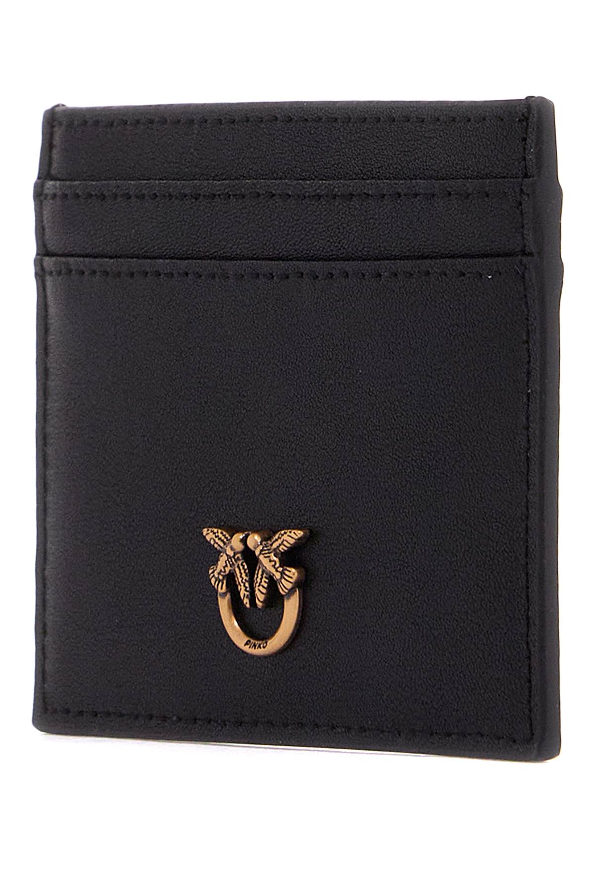 Shop Pinko Love Birds Card Holder In Nero-antique Gold (black)