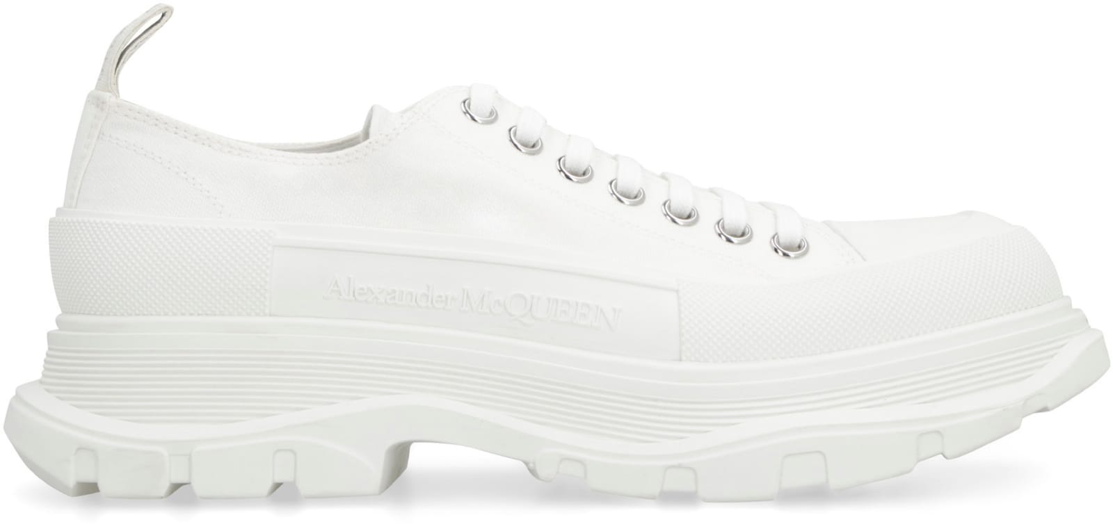 Shop Alexander Mcqueen Tread Slick Lace-up Shoes In White