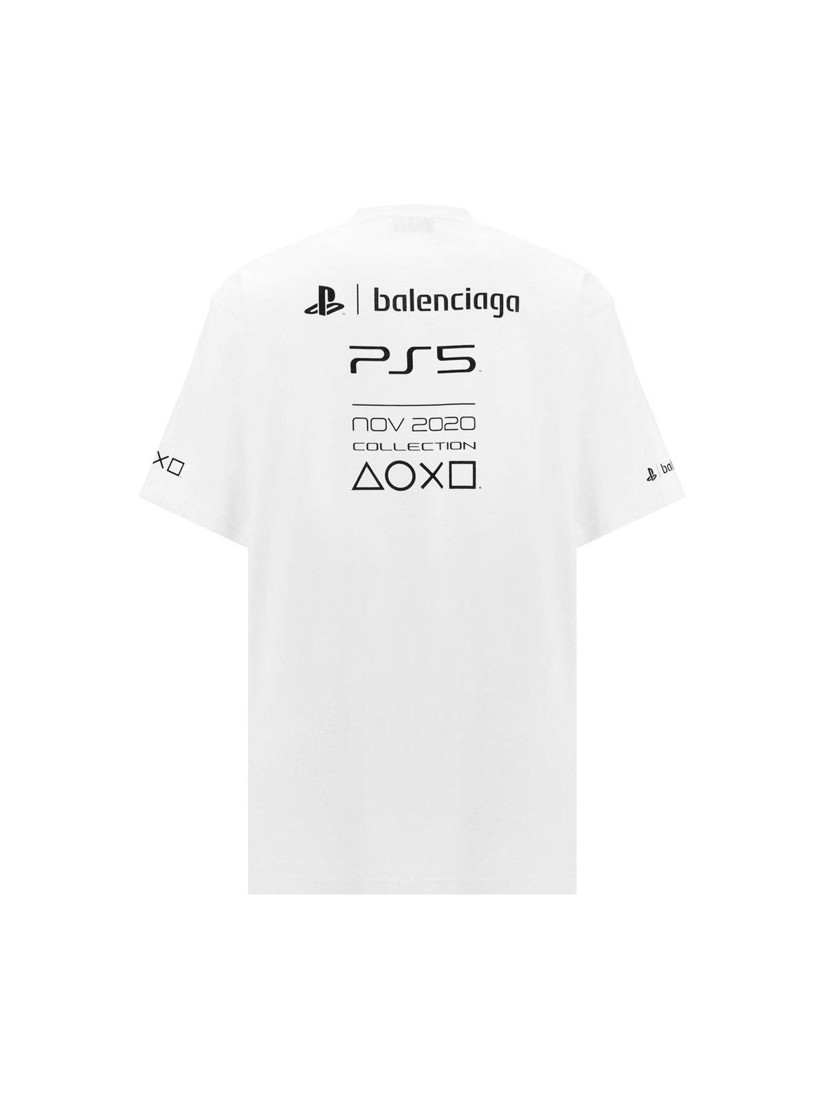 Shop Balenciaga X Sony Playstation 5 Boxy T-shirt In White