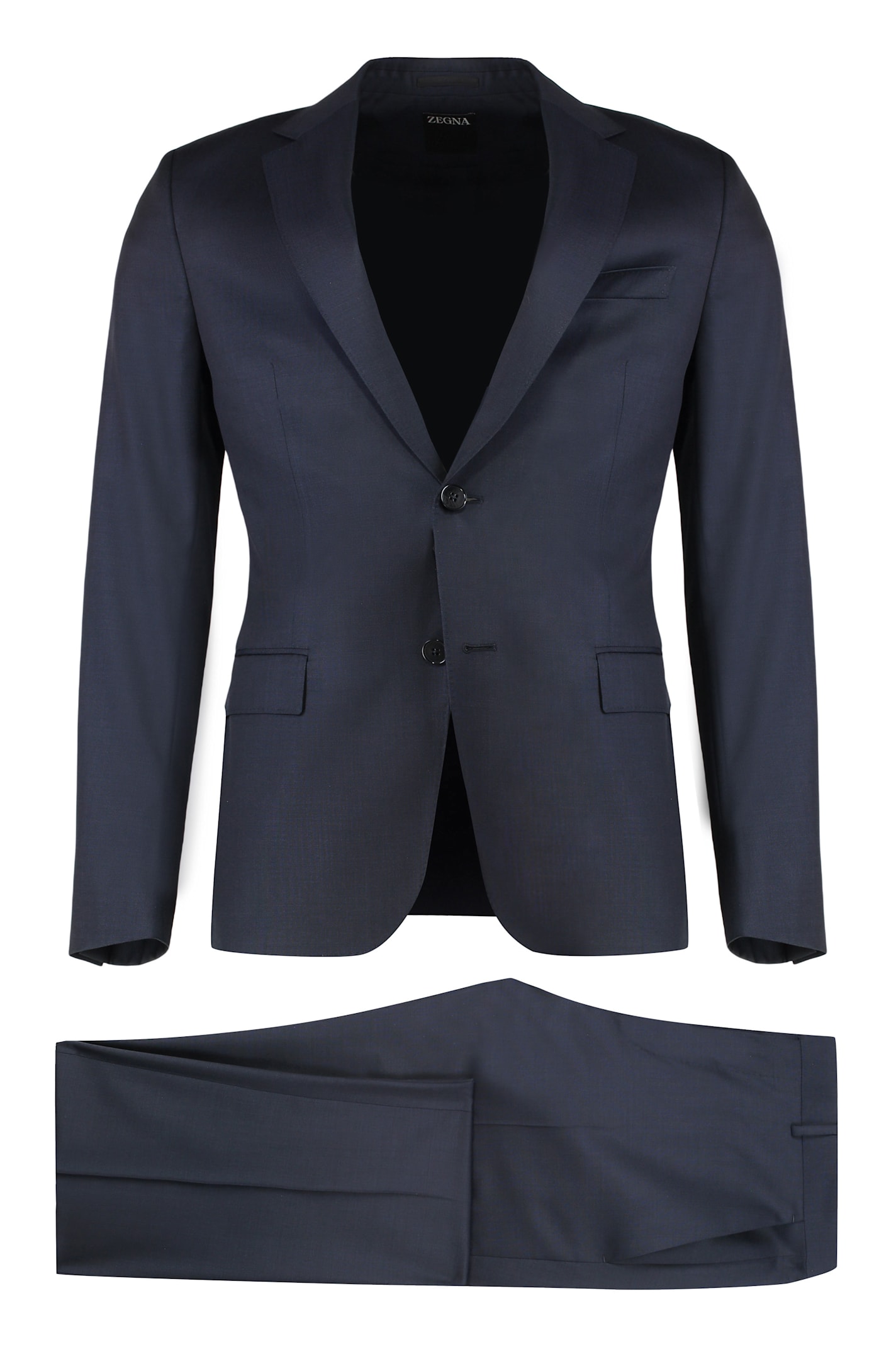 Zegna Wool Two-pieces Suit In Blue