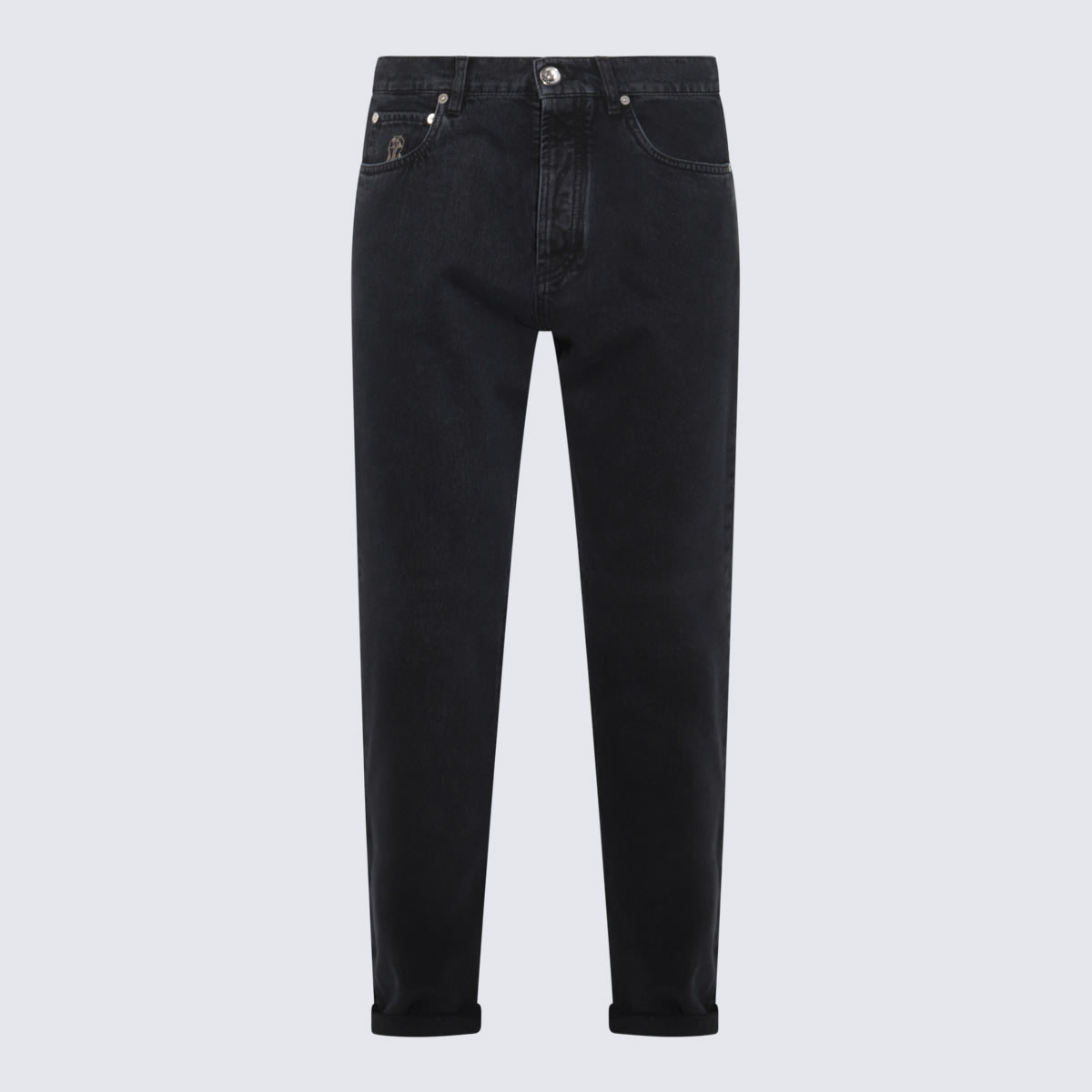 Shop Brunello Cucinelli Black Cotton Jeans