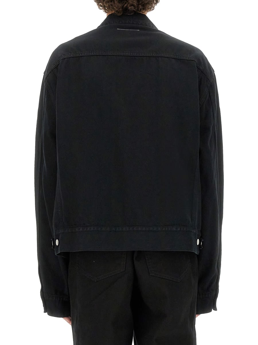 Shop Mm6 Maison Margiela Denim Jacket In Black