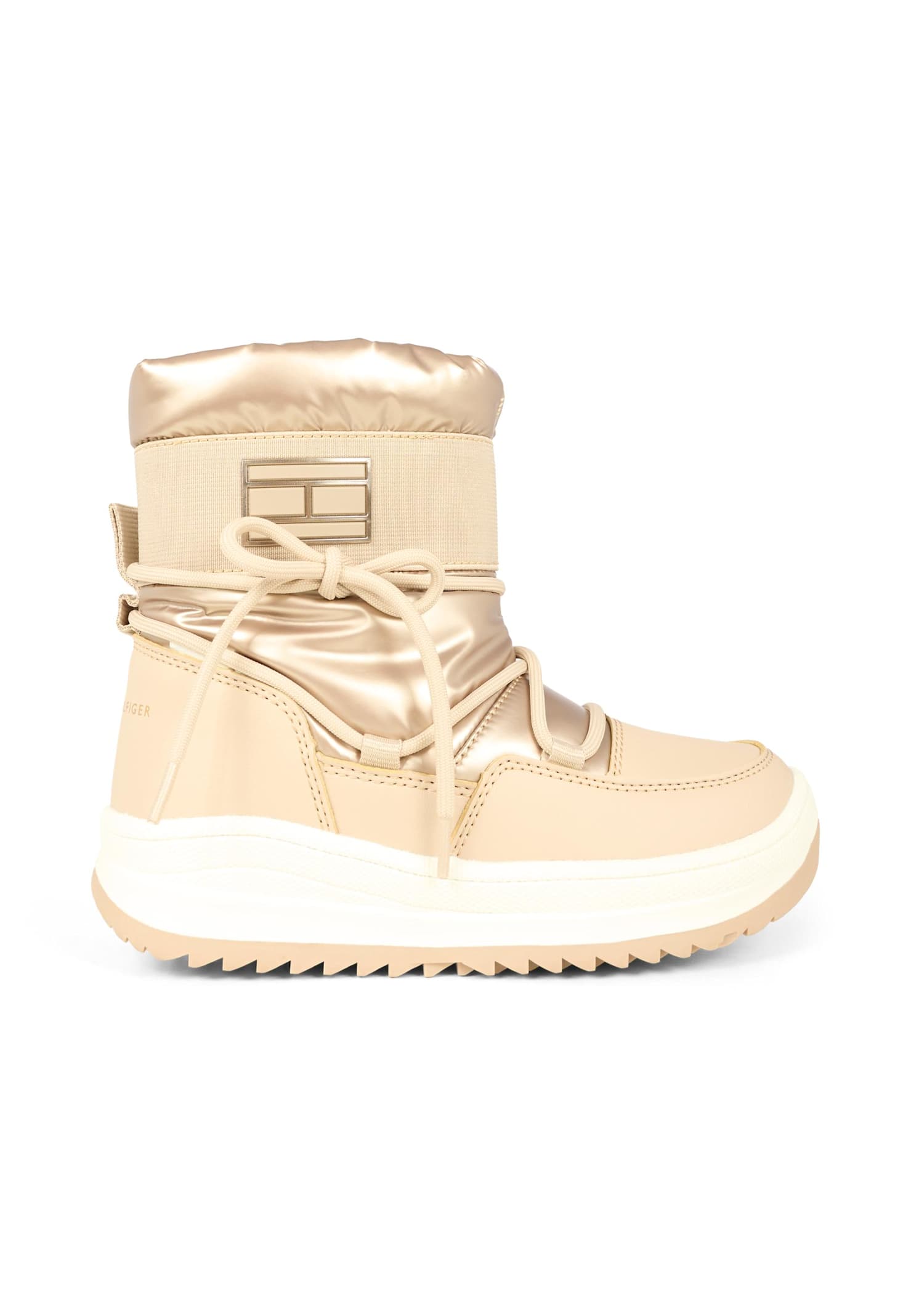 Tommy Hilfiger Pink Snow Boots For Girl With Flag In Neutral