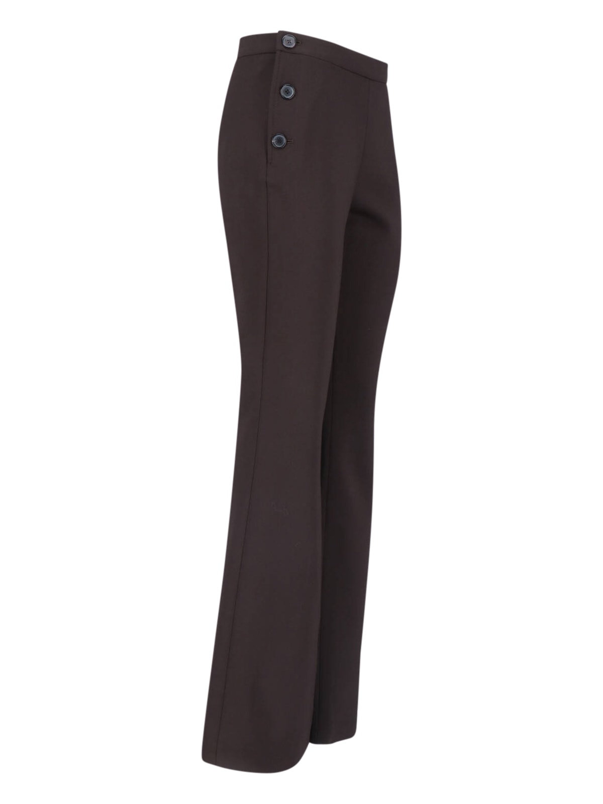 Courrèges Flared Trousers With Cut Out Details In Brown