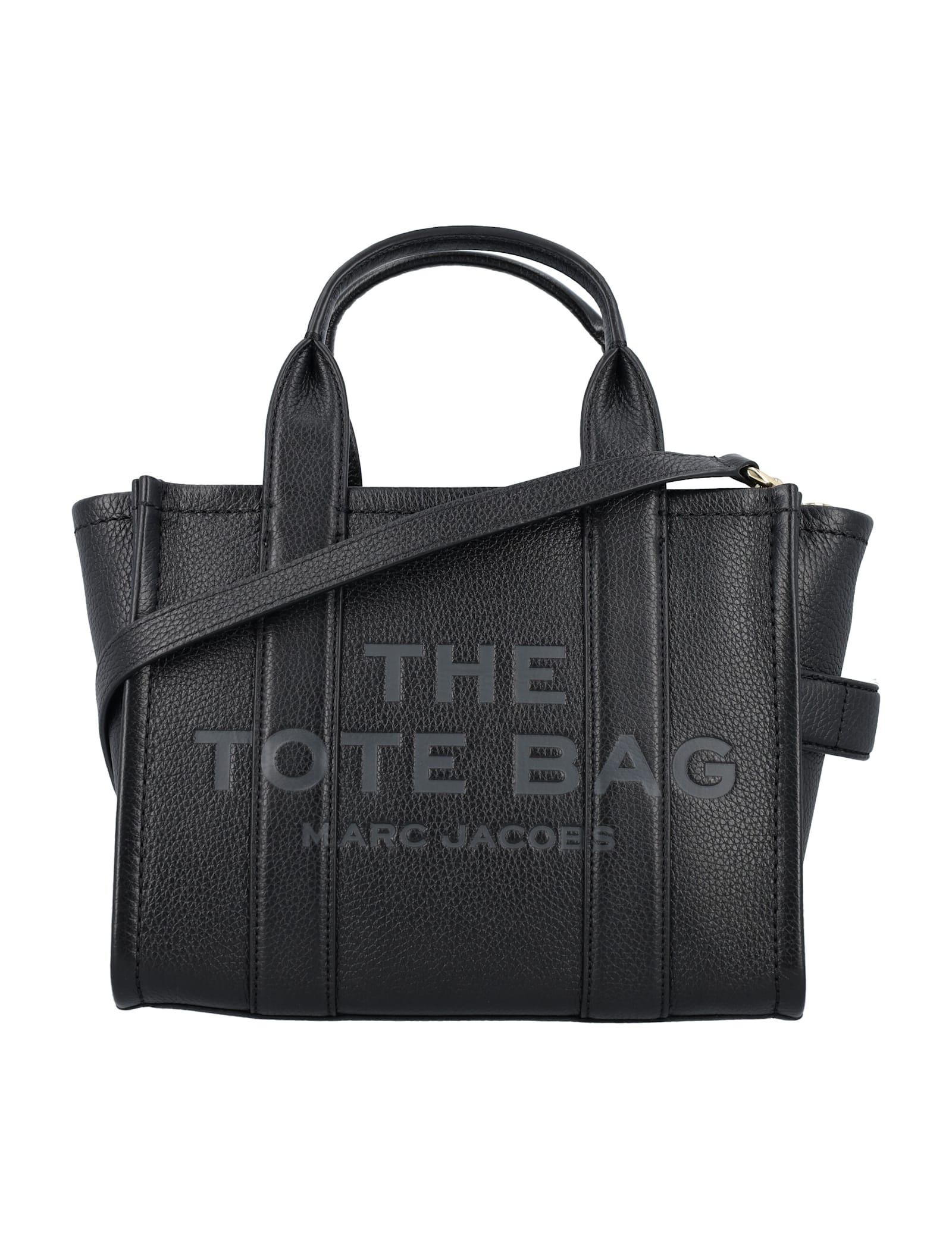 Marc Jacobs The Mini Tote Leather Bag In Black