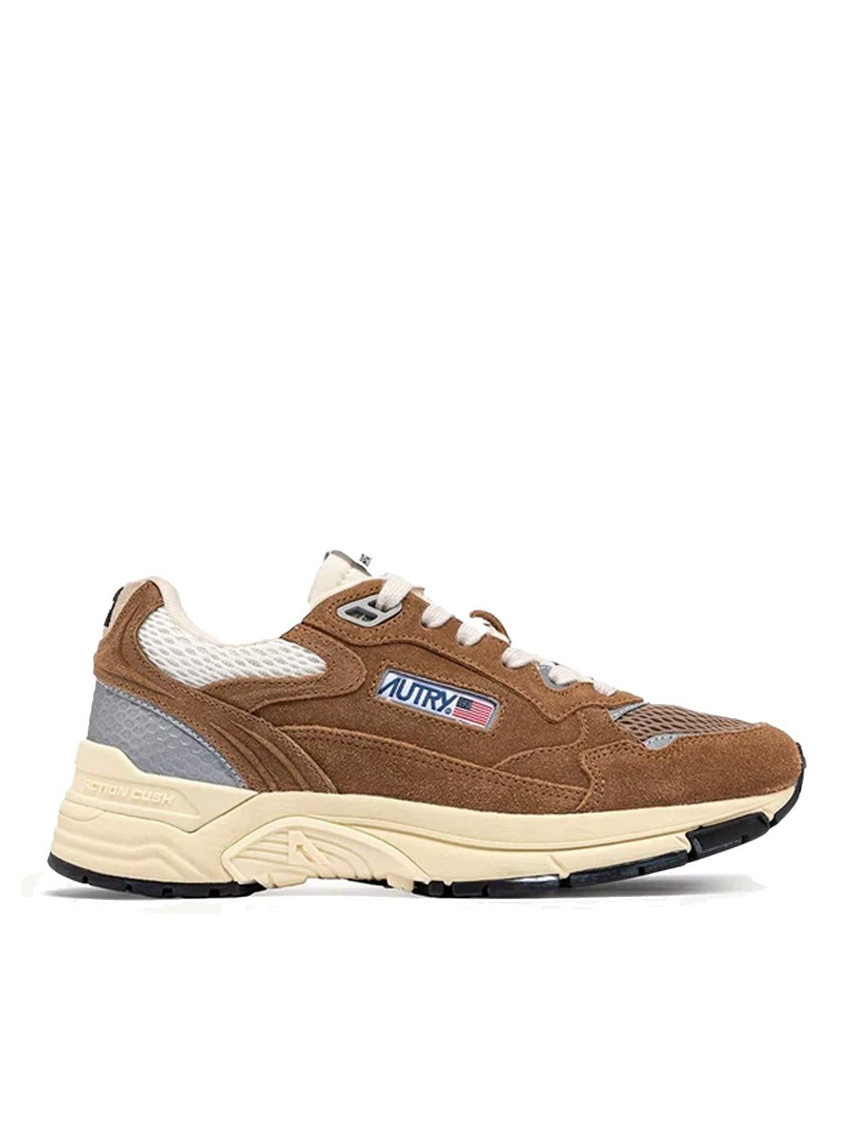 Autry Hyperway Low Suede Mesh Cigar Silv Sneakers In Multi