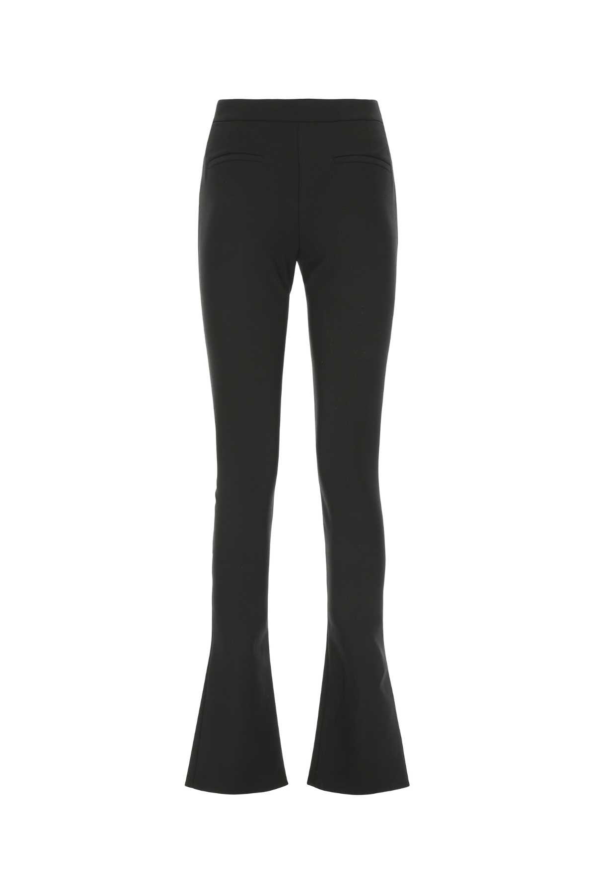Shop Off-white Black Stretch Polyester Blend Pant In 1001