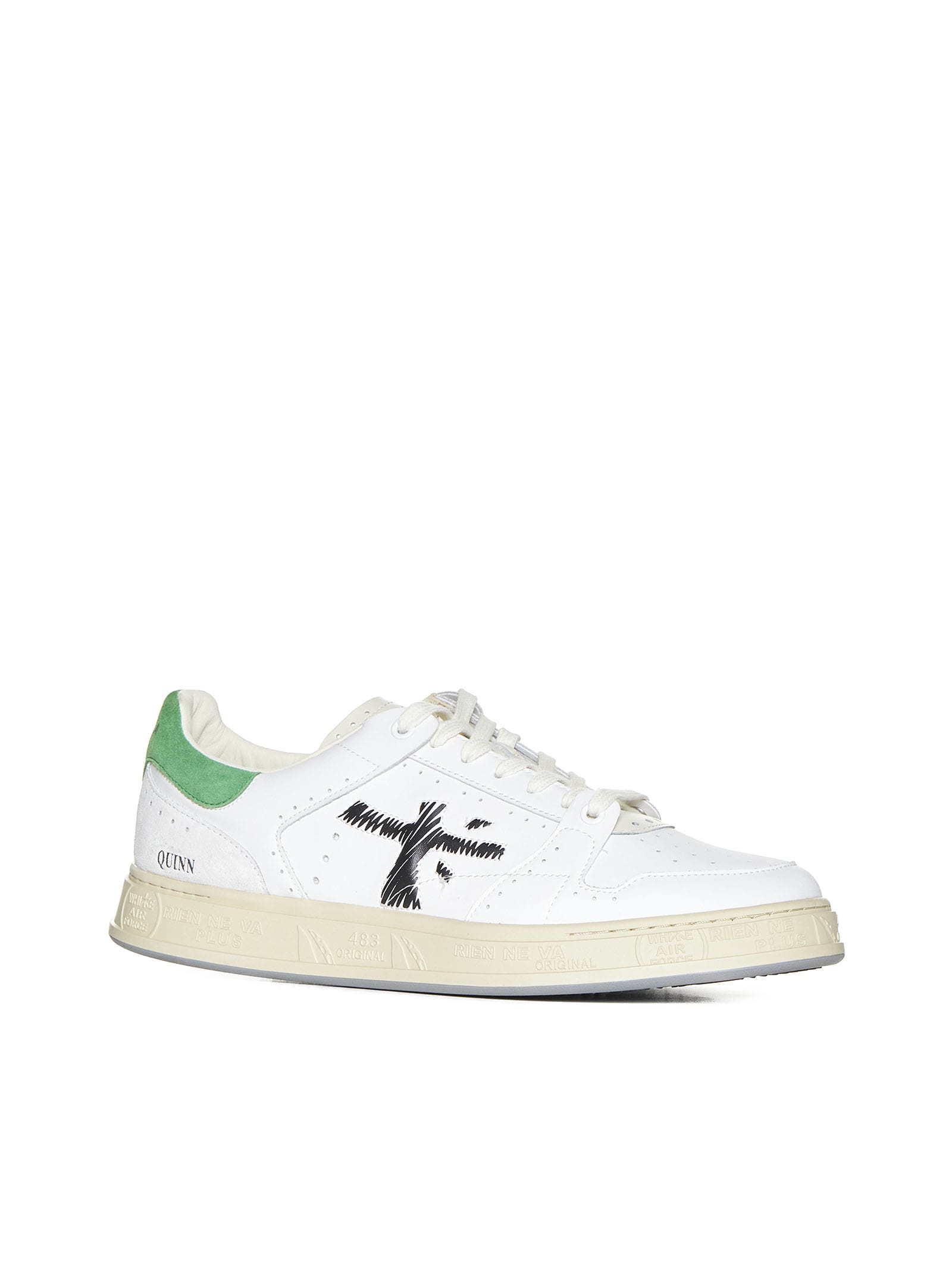 Shop Premiata Sneakers In White/green