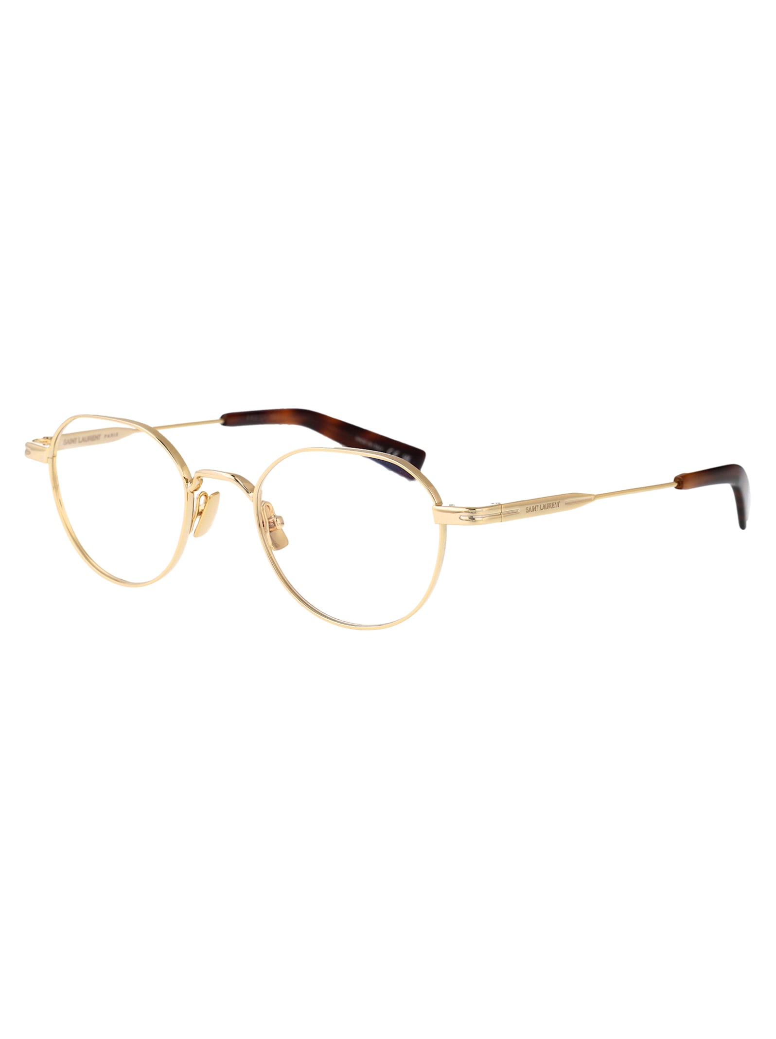 Saint Laurent Sl 730 Glasses In Gold-gold-transparent