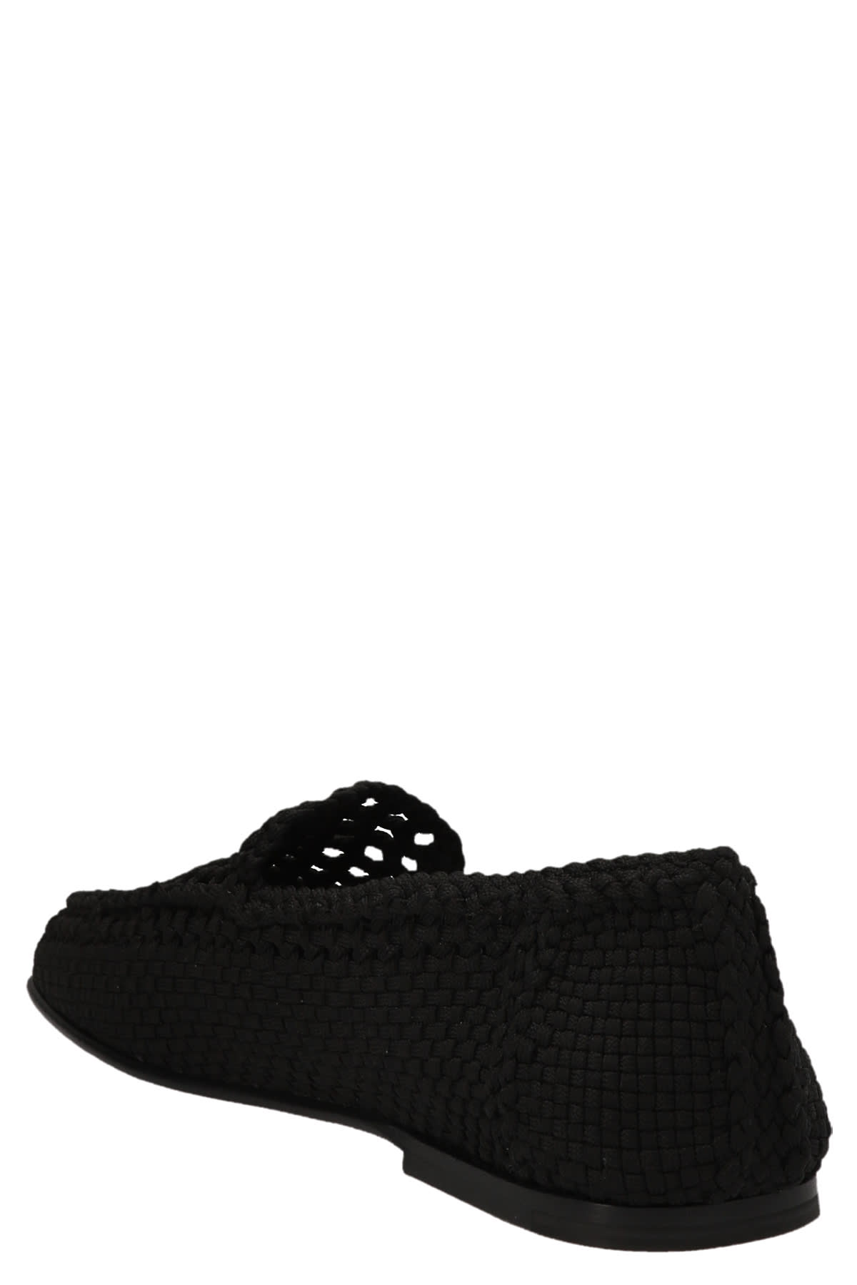 Dolce & Gabbana Crochet Slippers In Black