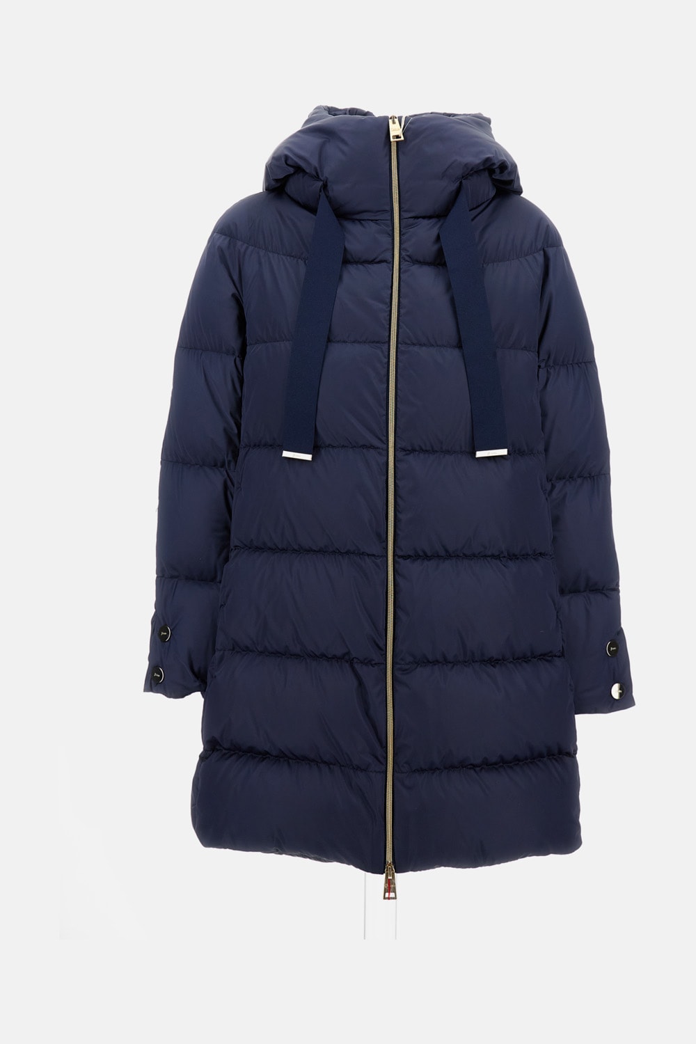 Herno Satin A-shape Down Jacket With Hood In Blue