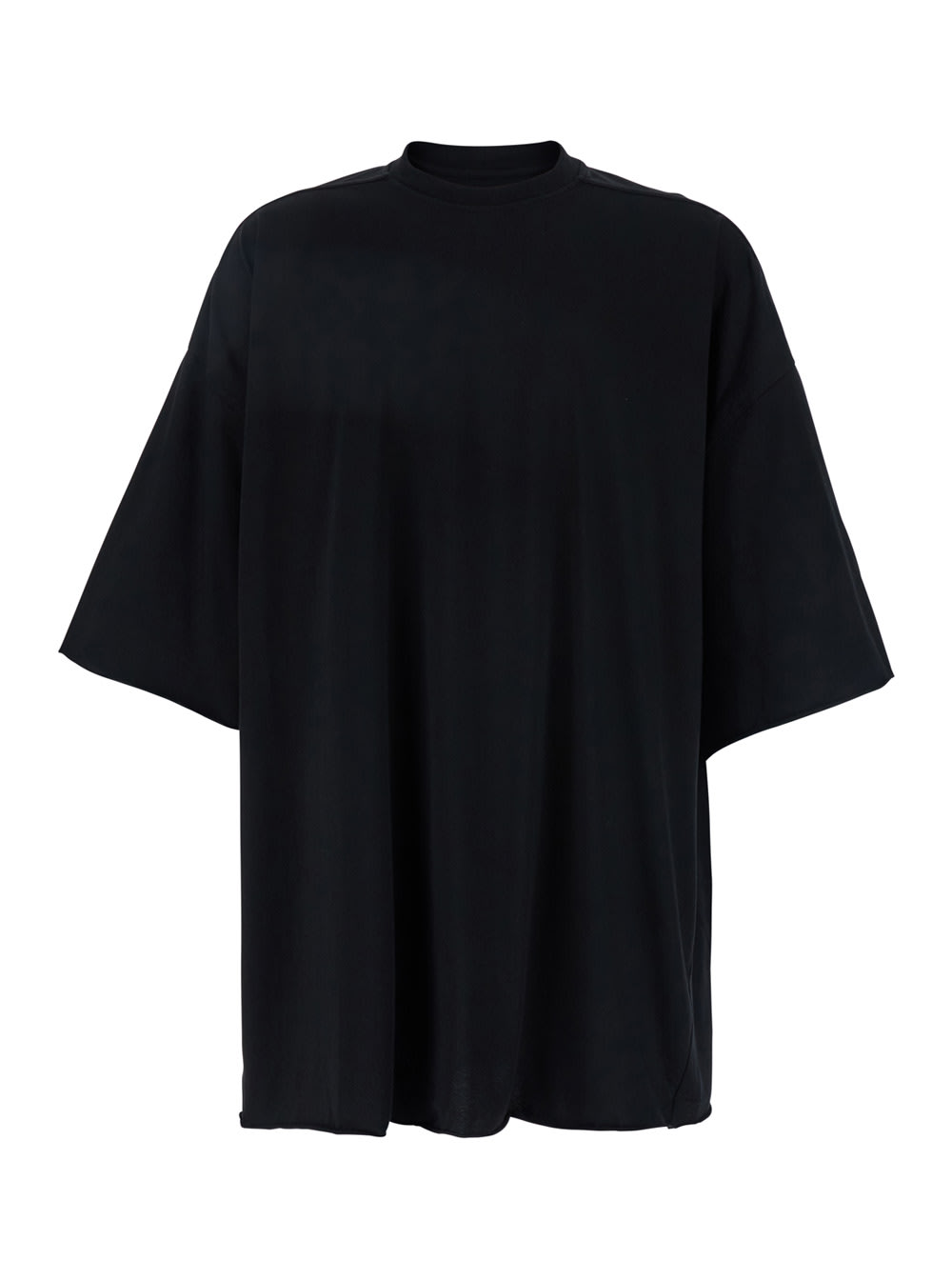 tommy T Black Oversized T-shirt In Cotton Man