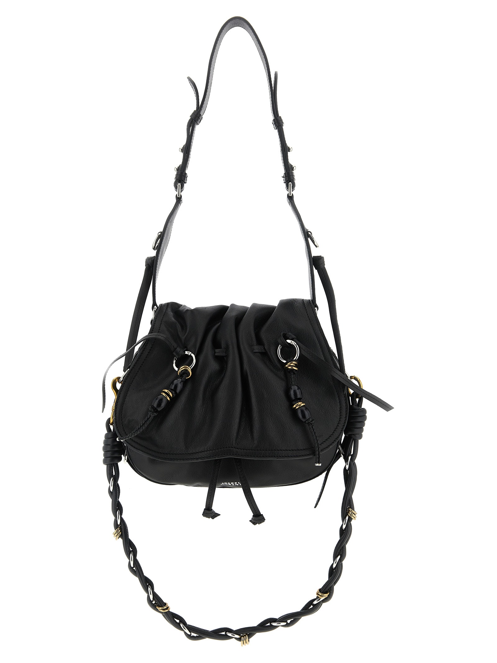 Isabel Marant Pleated-detail Drawstring Shoulder Bag In Black