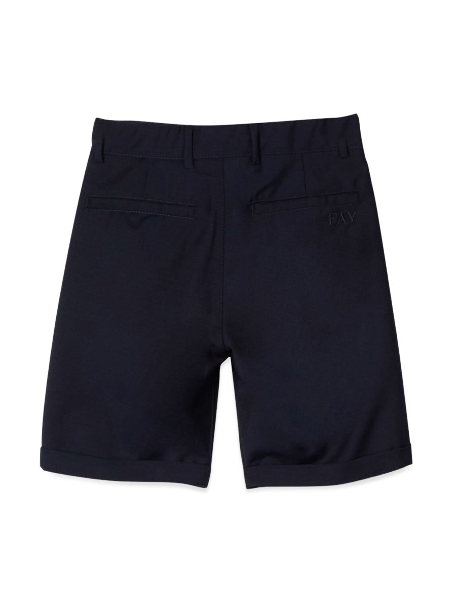 Fay Tailored Wool Shorts In Blue