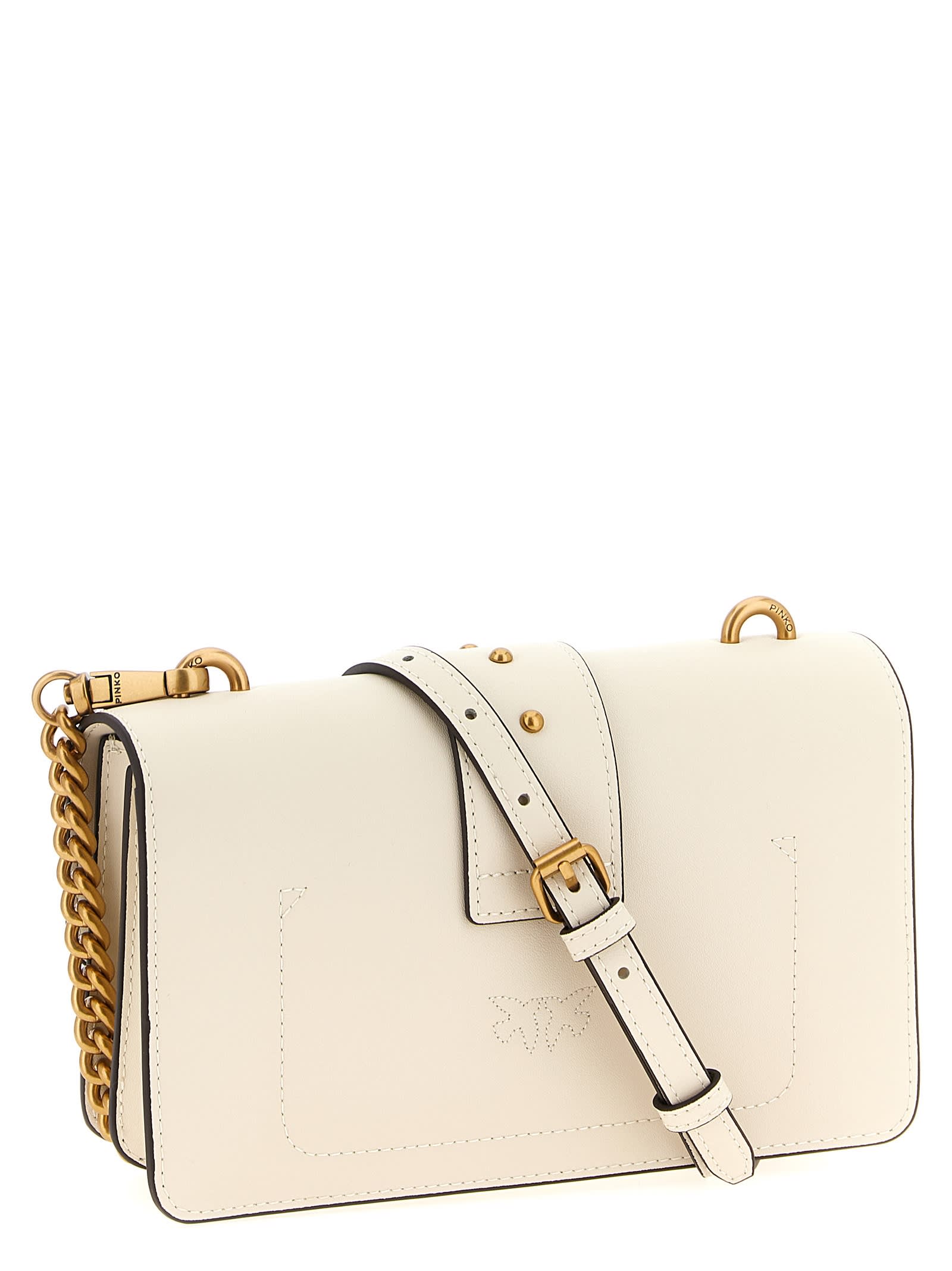 Pinko Love One Mini Crossbody Bag In White