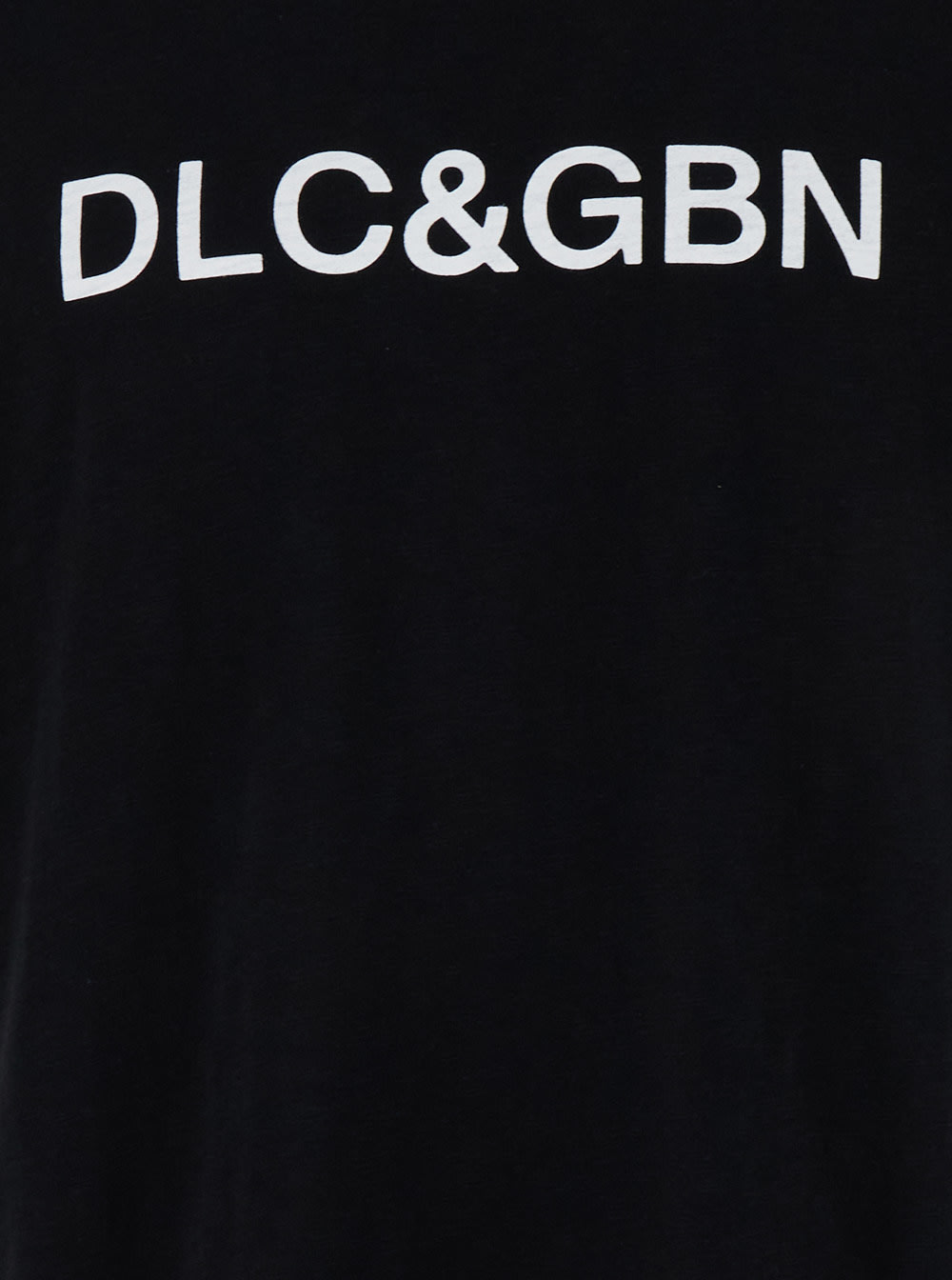 Shop Dolce & Gabbana Black Crewneck T-shirt With Contrasting Logo In Cotton Man