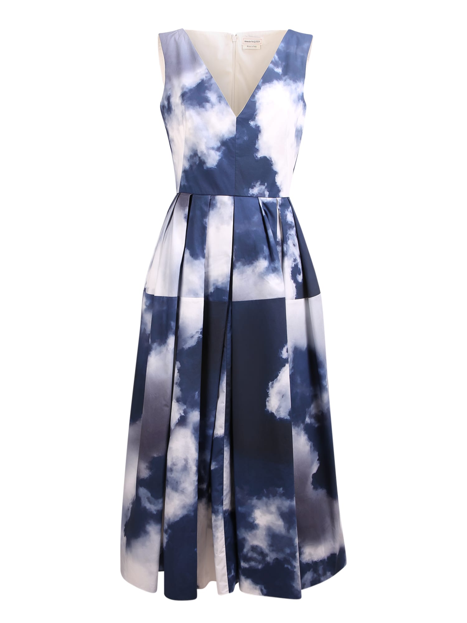 Alexander McQueen Blue Sky Pleated Midi Dress
