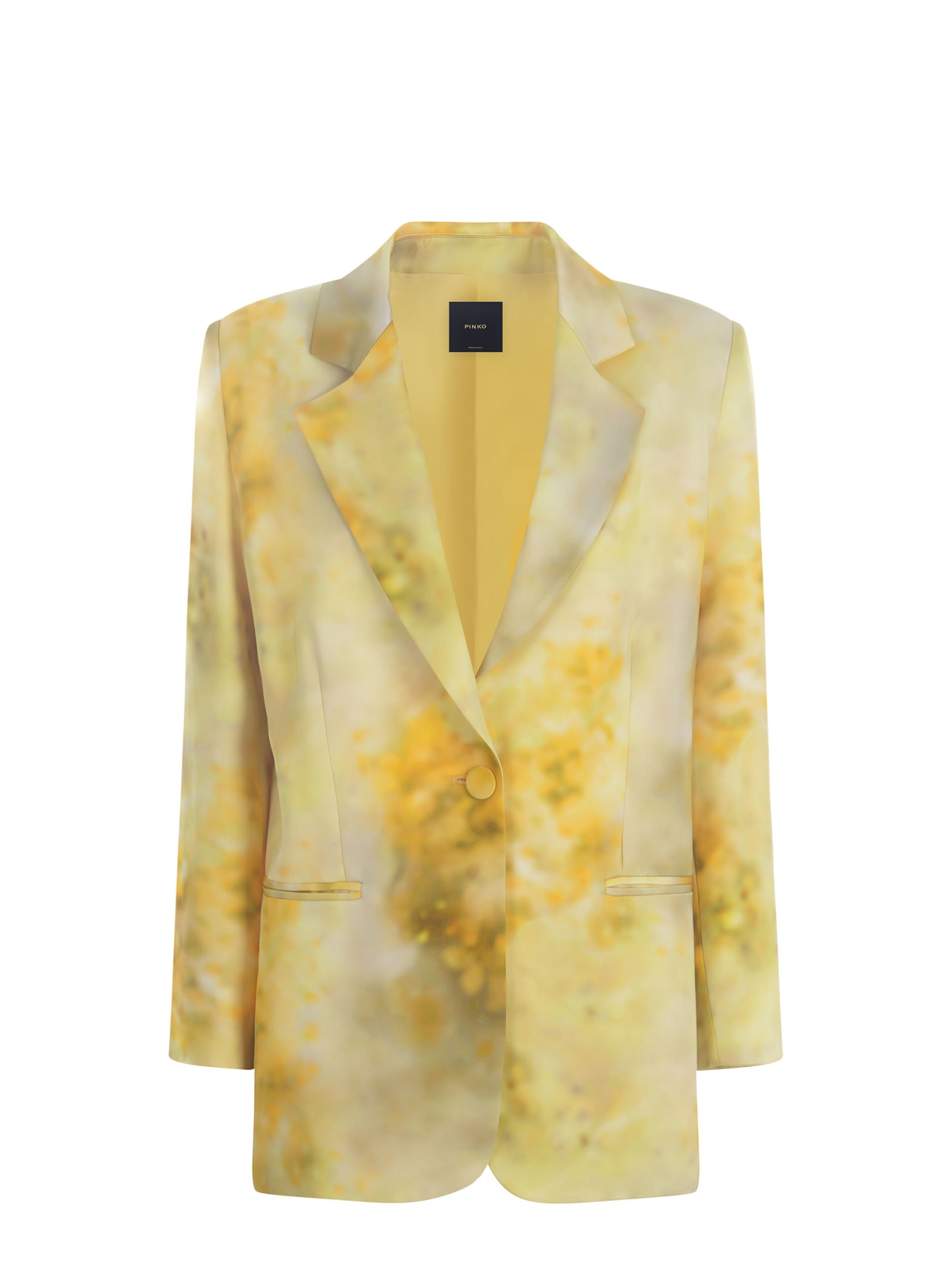 Shop Pinko Blazer  Esagerata Shaded Flower In Yellow