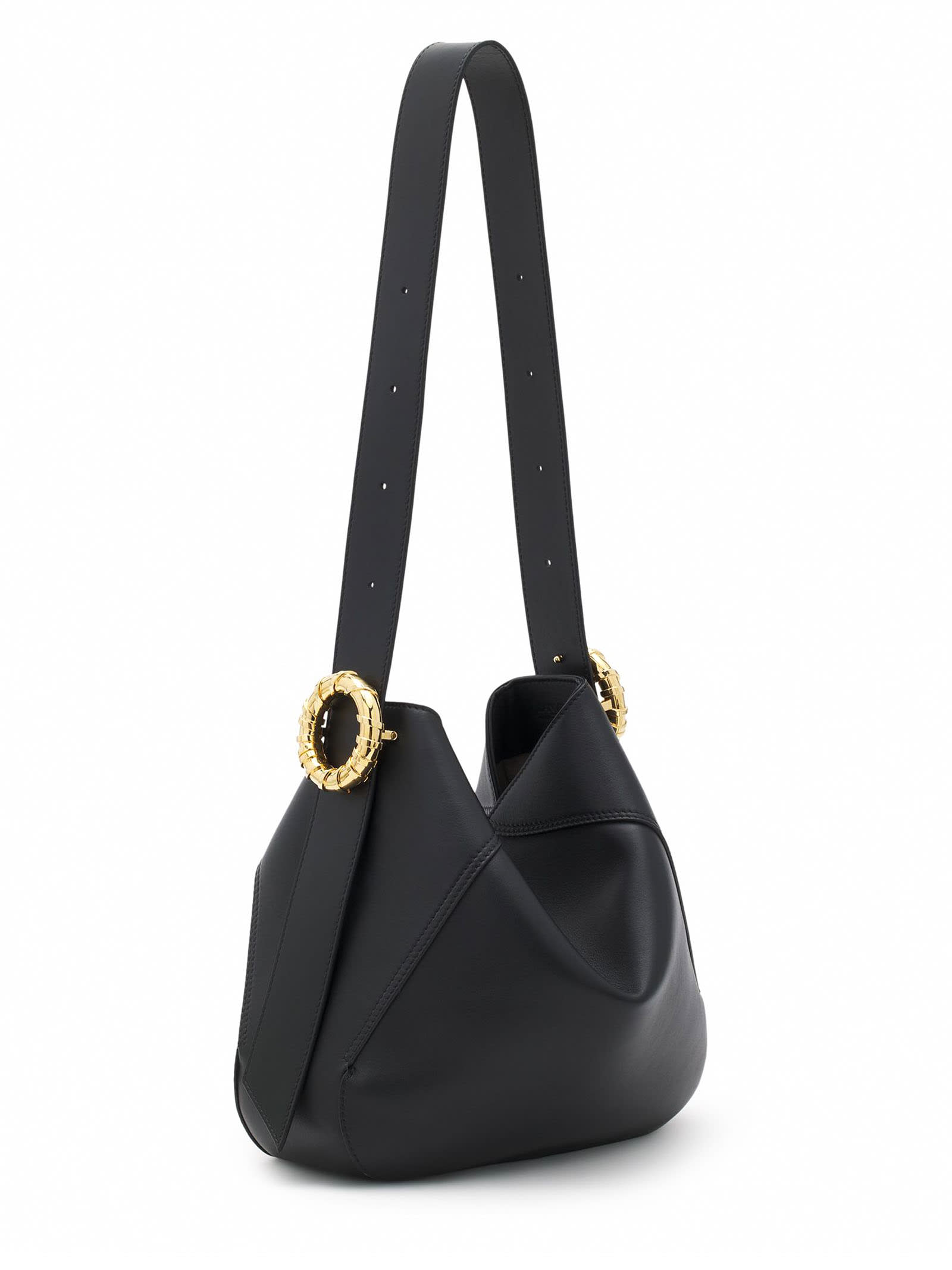 Shop Lanvin Melodie Hobo Shoulder Bag In Black