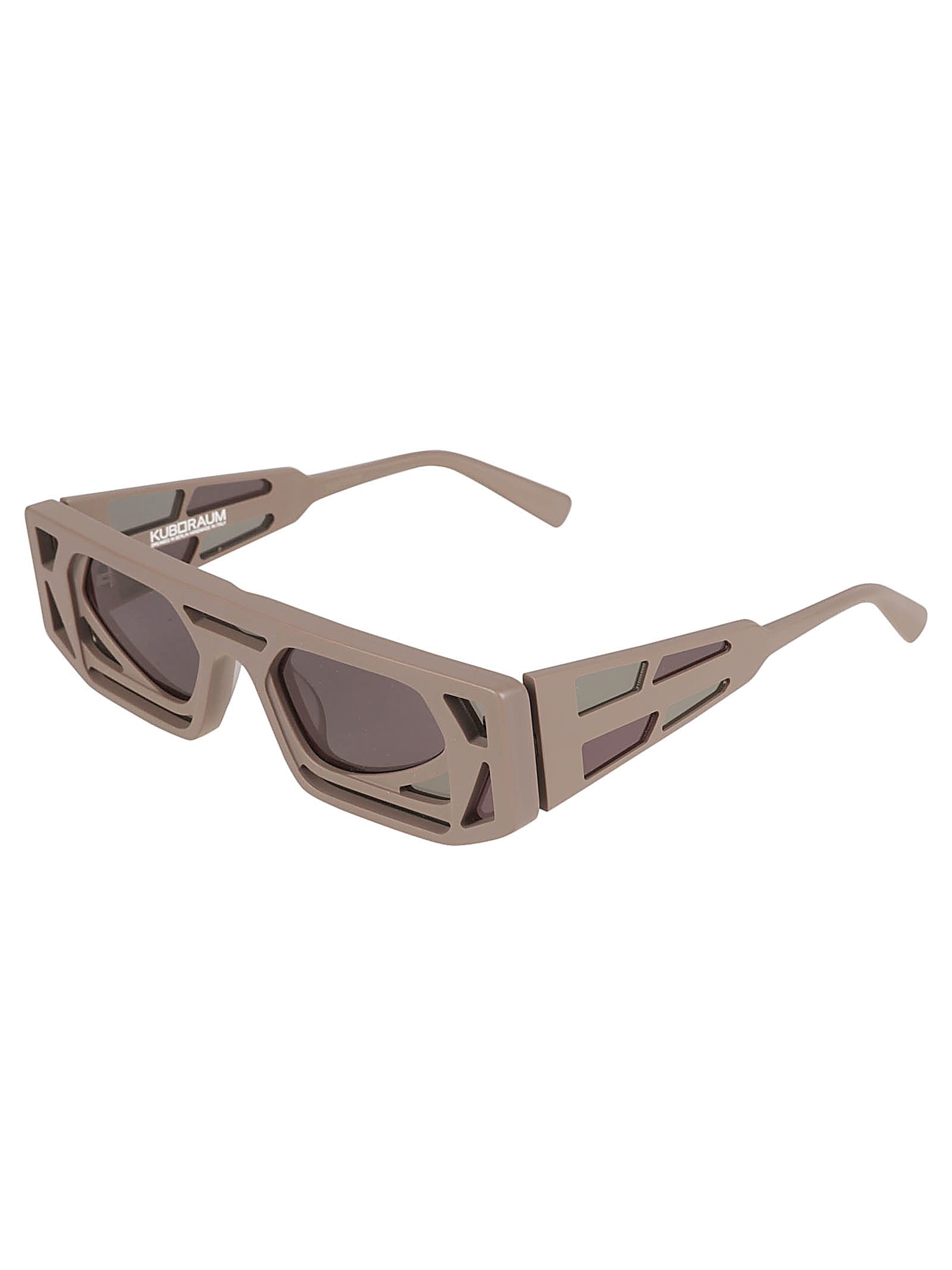 Shop Kuboraum Thick Rectangle Sunglasses In Dtp 2grey