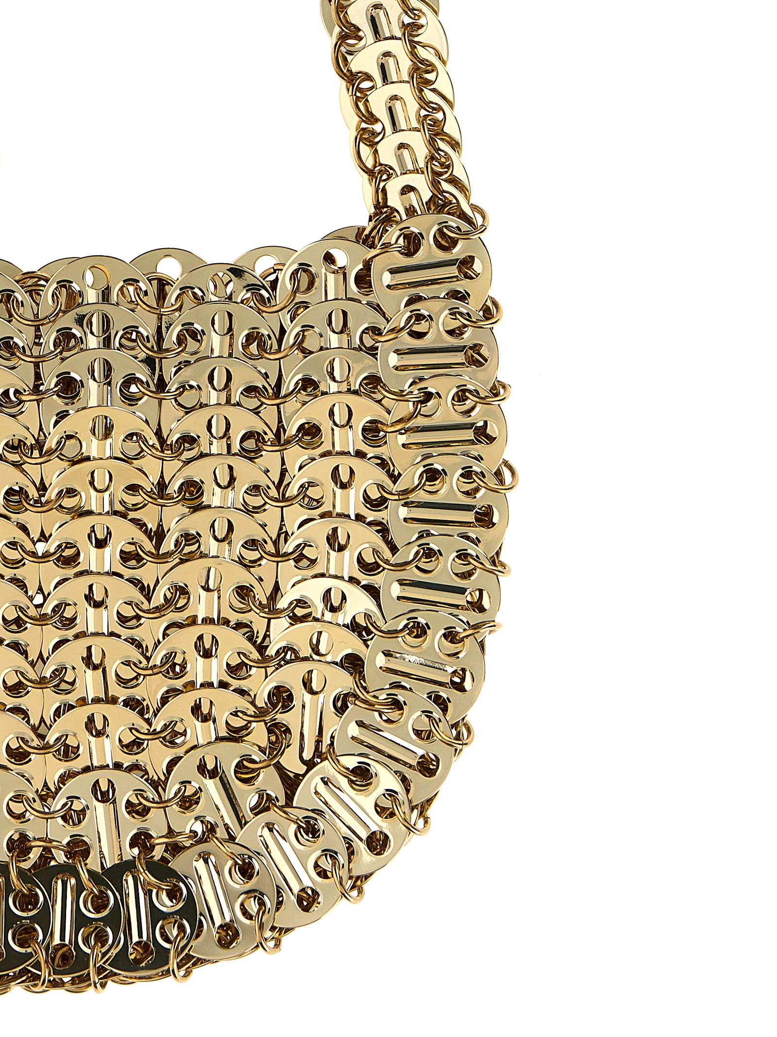 Shop Rabanne Iconic 1969 Moon Shoulder Bag In Gold