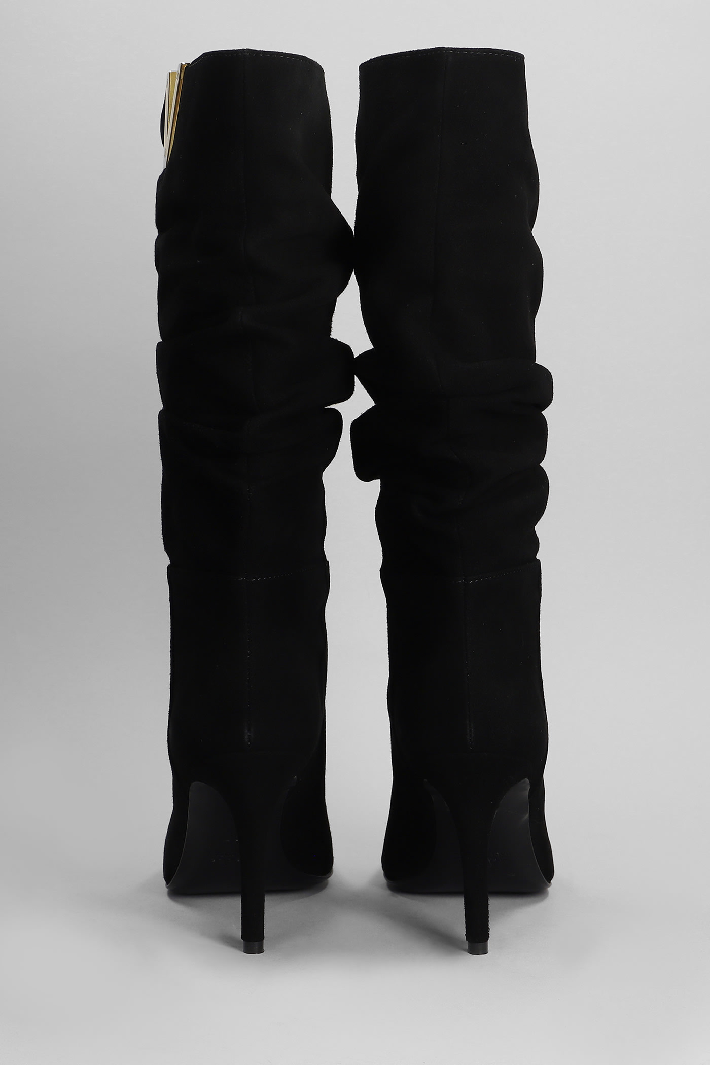 Shop Via Roma 15 High Heels Boots In Black Suede