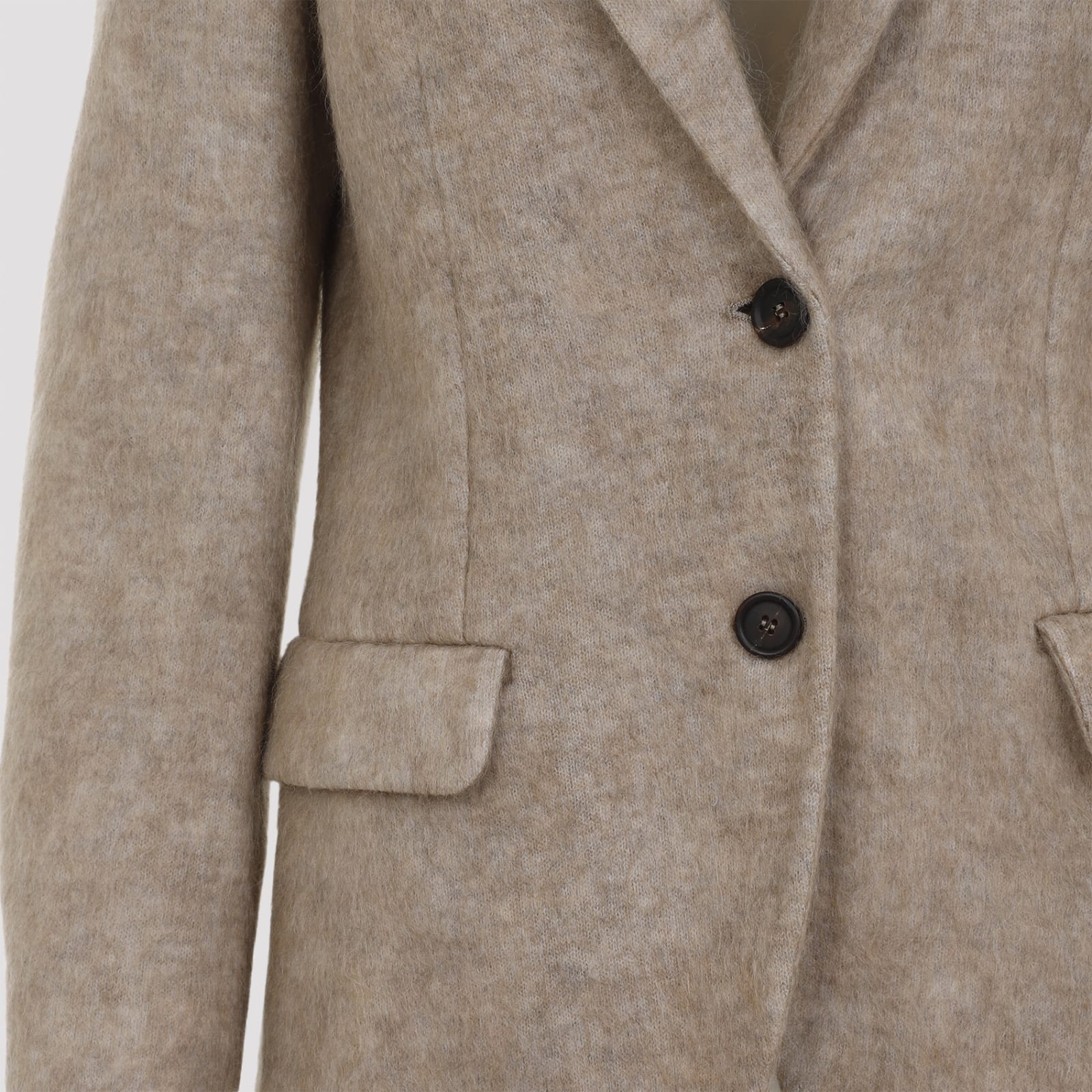 Shop Brunello Cucinelli Mohair Jacket In Brown Caldo