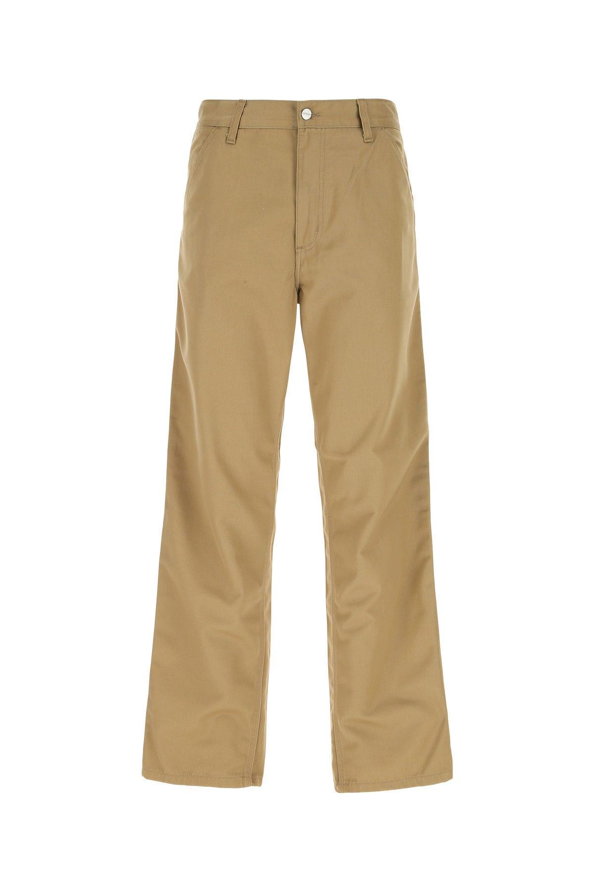 Carhartt Beige Polyester Blend Simple Pant In Leather