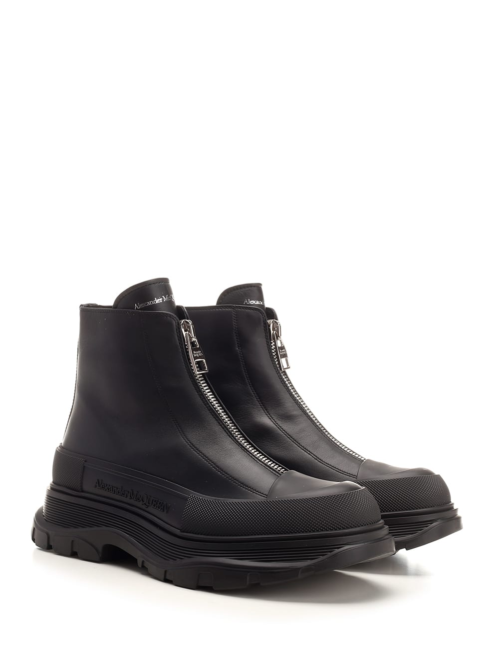 Shop Alexander Mcqueen Tread Slick Ankle Boot In Black