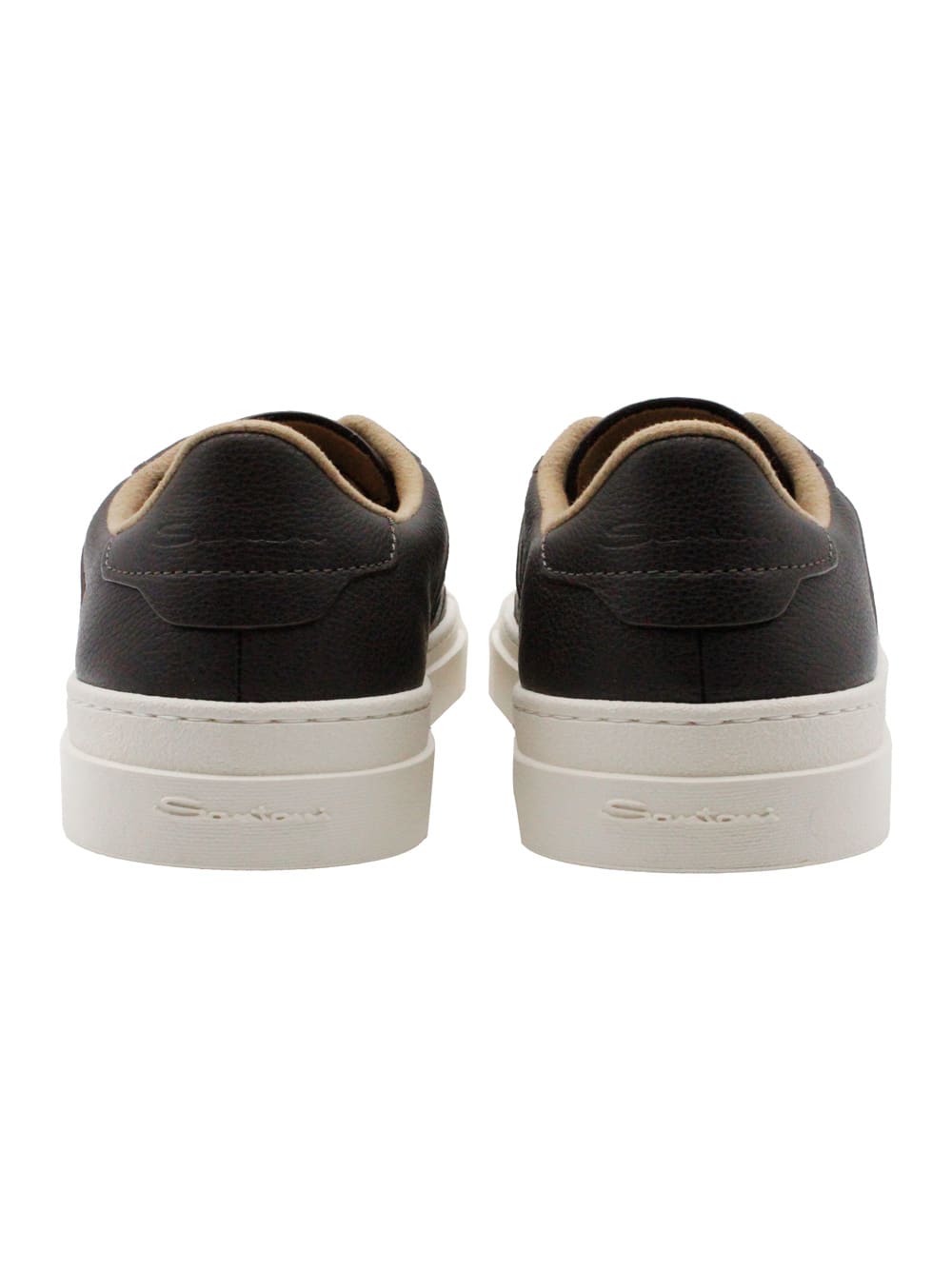 Shop Santoni Sneakers In Dark Brown