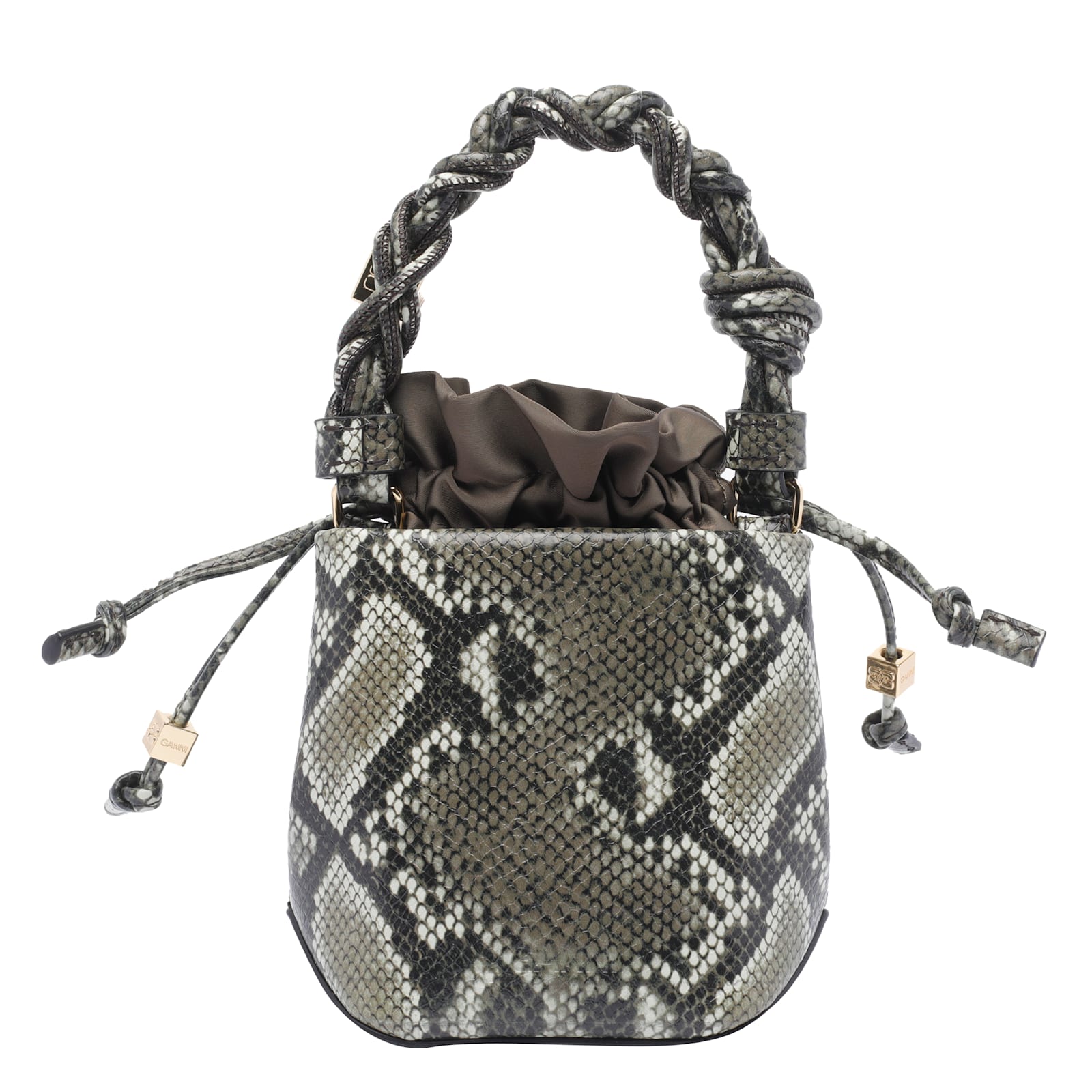Ganni Women Mini Bou Snake Bucket Bag