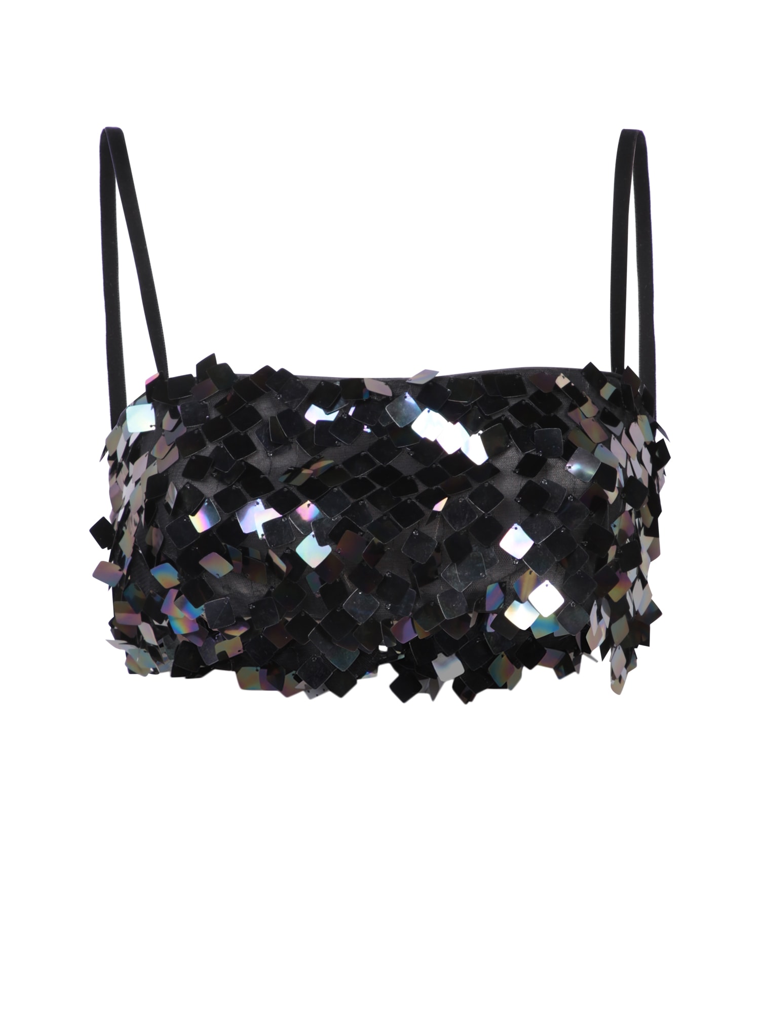 Shop Amen Black Sequined Bra Top