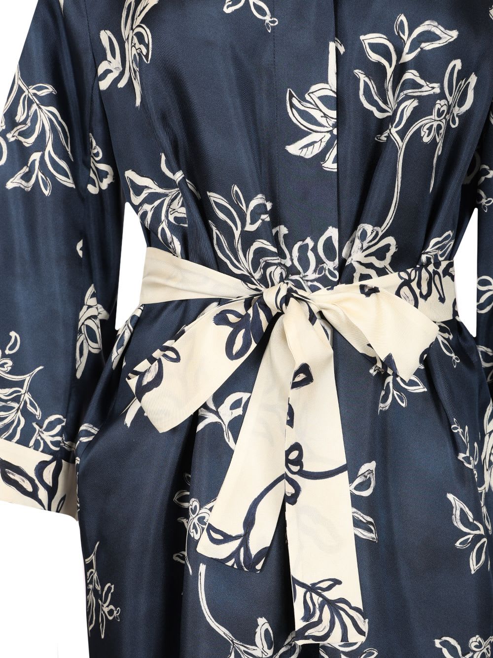 ワンピース S MAX MARA Timeo kaftan silk dress with floral print s Max Mara Timeo Kaftan Silk Dress With Floral Print In Blue