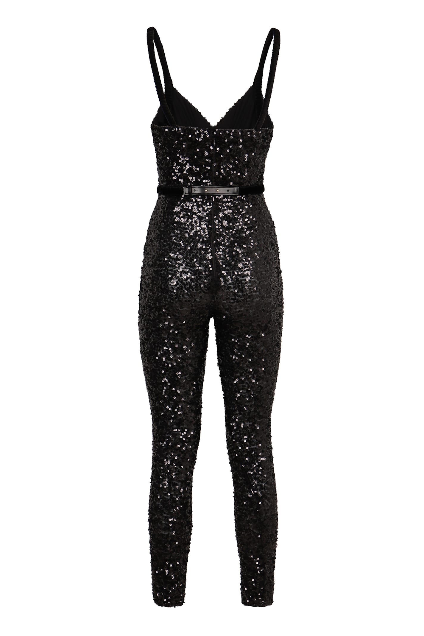 Shop Elisabetta Franchi Sequin Jumpsuit In Black