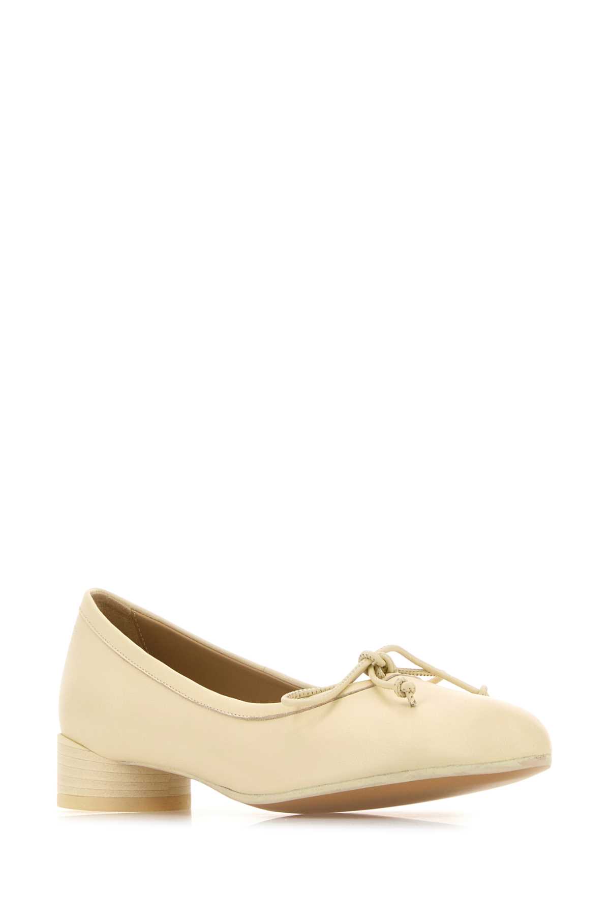 MM6 MAISON MARGIELA IVORY LEATHER BALLERINAS